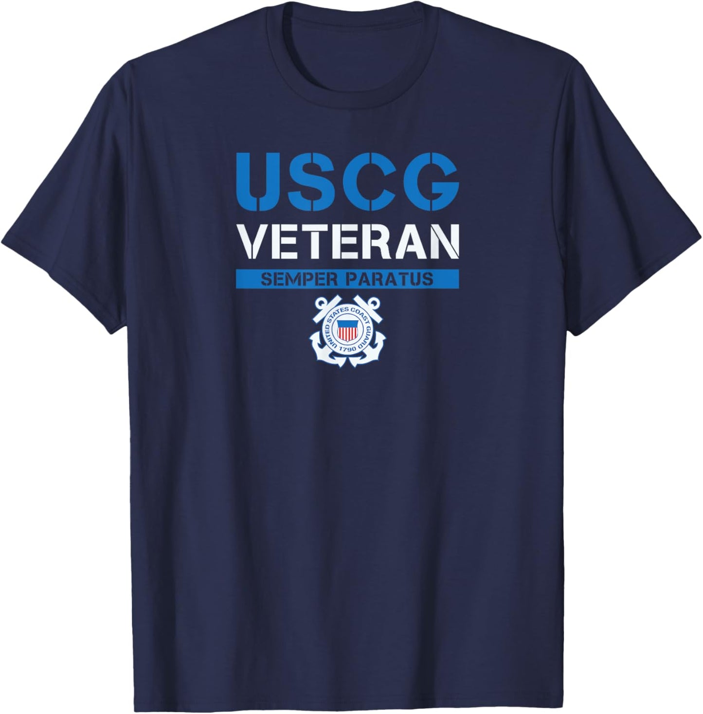 Uscg Veteran Semper Paratus T-Shirt - T-Shirt | Navy