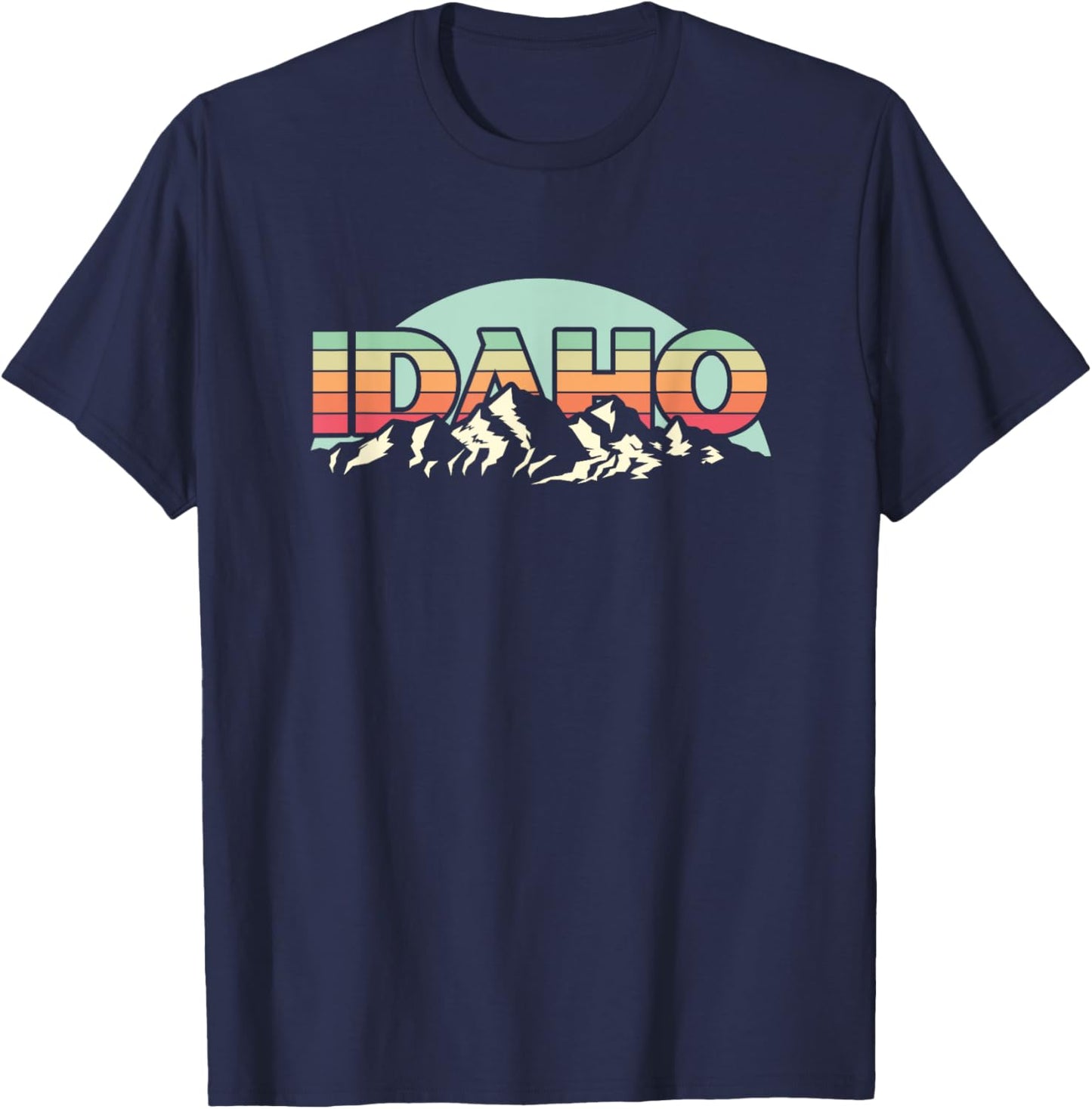 American State Idaho - Vintage Mountain Nature Hiking T-Shirt - T-Shirt | Navy
