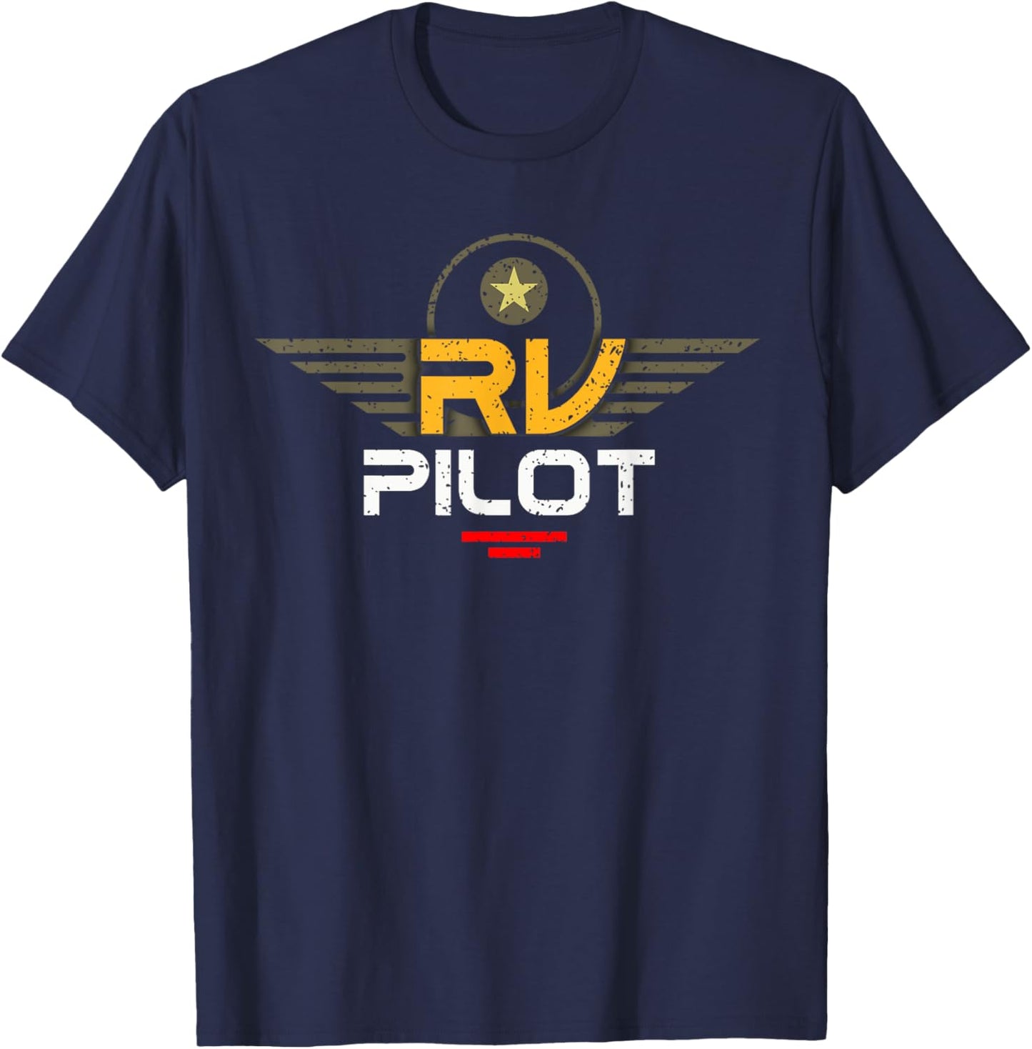 The Camp Fire Apparel RV Camping - Black, -Adults, Short Sleeve, Classic Fit, , Modern, Fun, Unique Design T-Shirt - T-Shirt | Navy