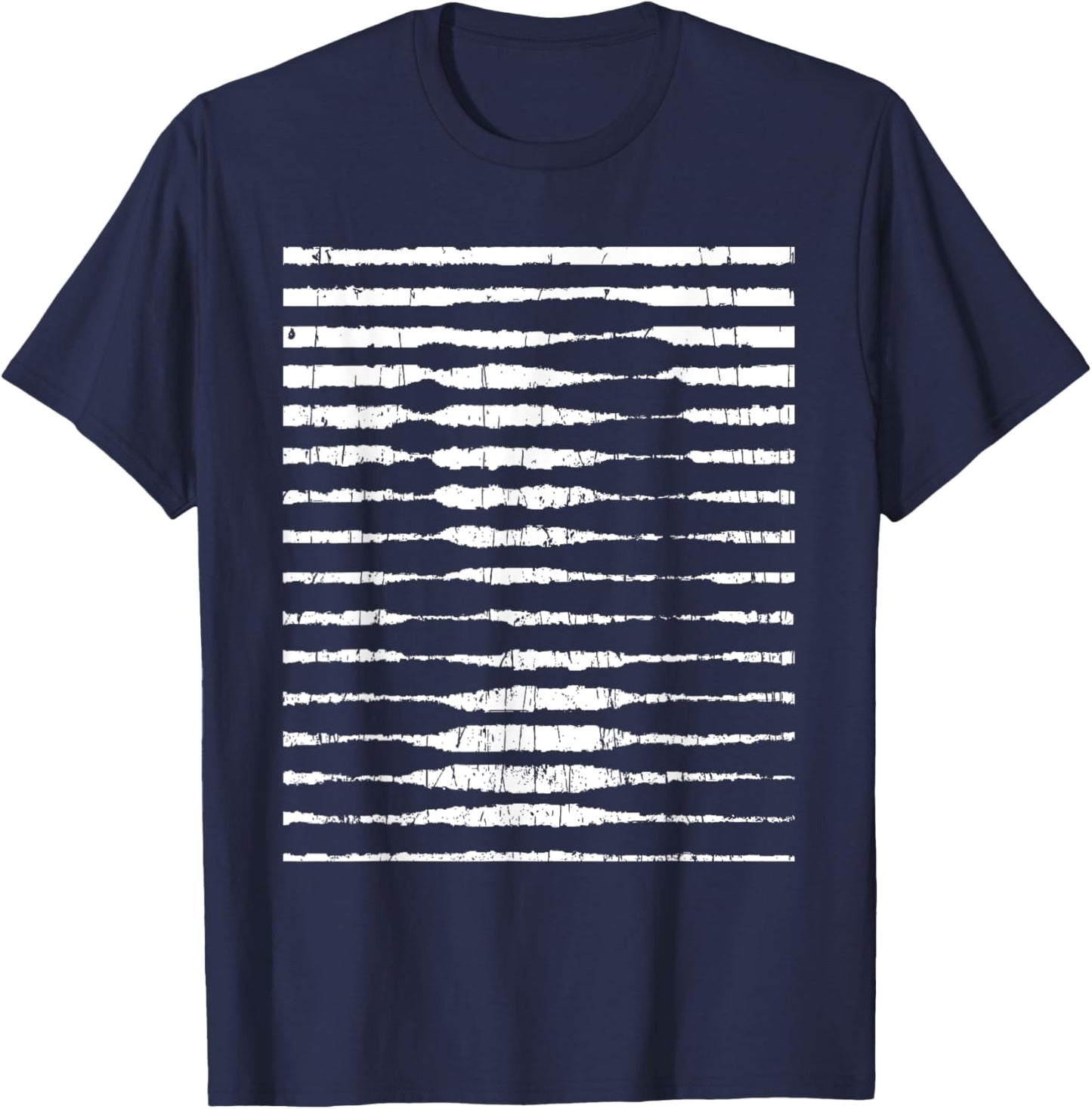 Funny Mona Illusion Lisa Painting Art da Vinci Grunge T-Shirt - T-Shirt | Navy