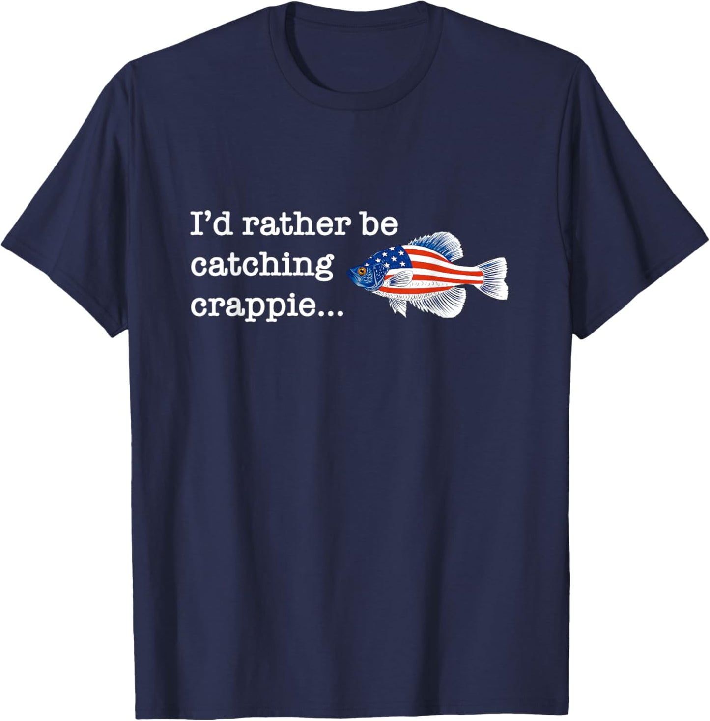 Freshwater Fishing Gift Men Women Kids USA Black Crappie T-Shirt - T-Shirt | Navy