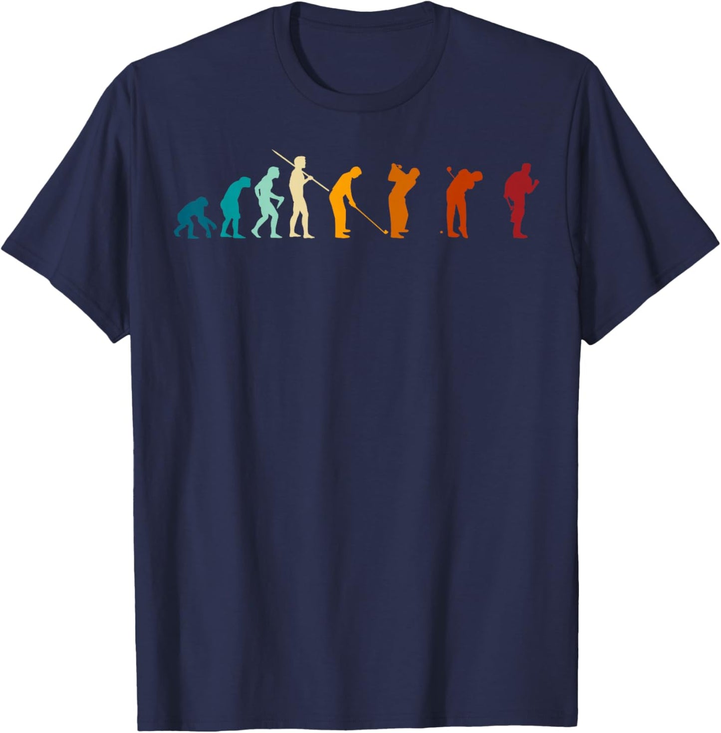 Evolution of the Golfing Man - Funny Golfer T-Shirt - T-Shirt | Navy