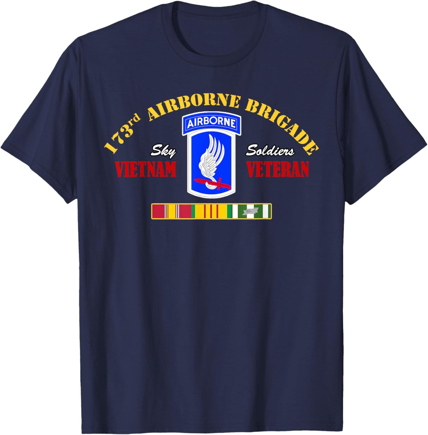 173rd Airborne Brigade Vietnam Veteran Shirt Sky Soldier T-Shirt - T-Shirt | Navy