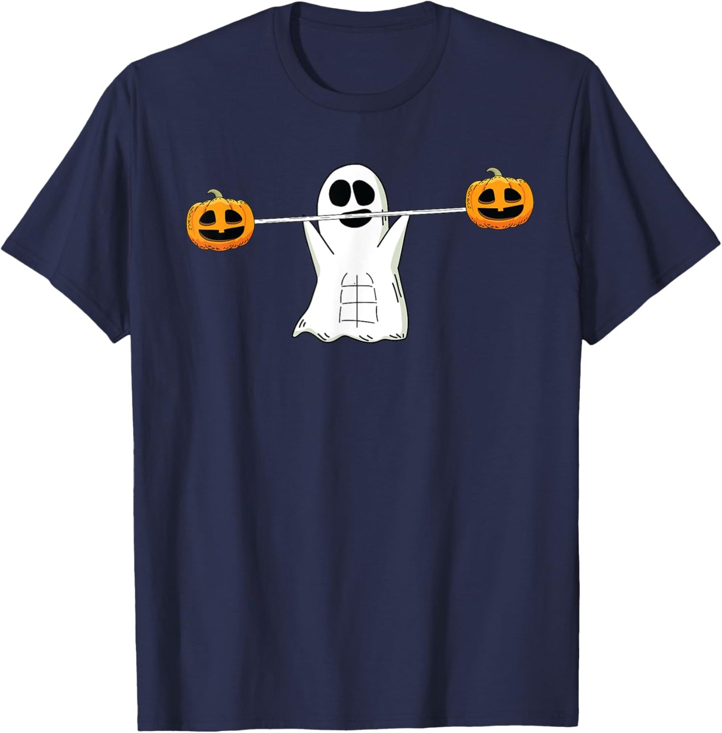 Ghost Lifting Halloween Funny Work-out Gym Fitness T-Shirt - T-Shirt | Navy