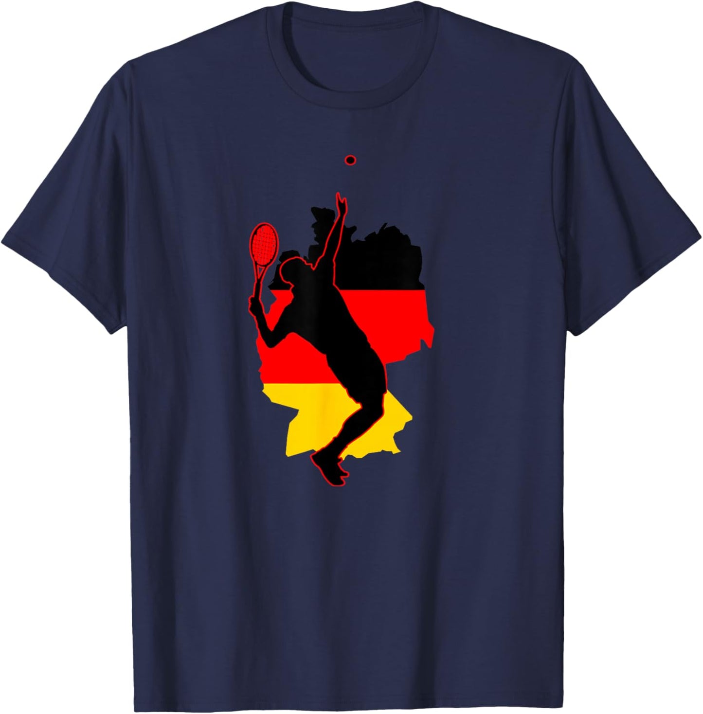 Pro German Racket Sport National Flag Germany Tennis Lover T-Shirt - T-Shirt | Navy