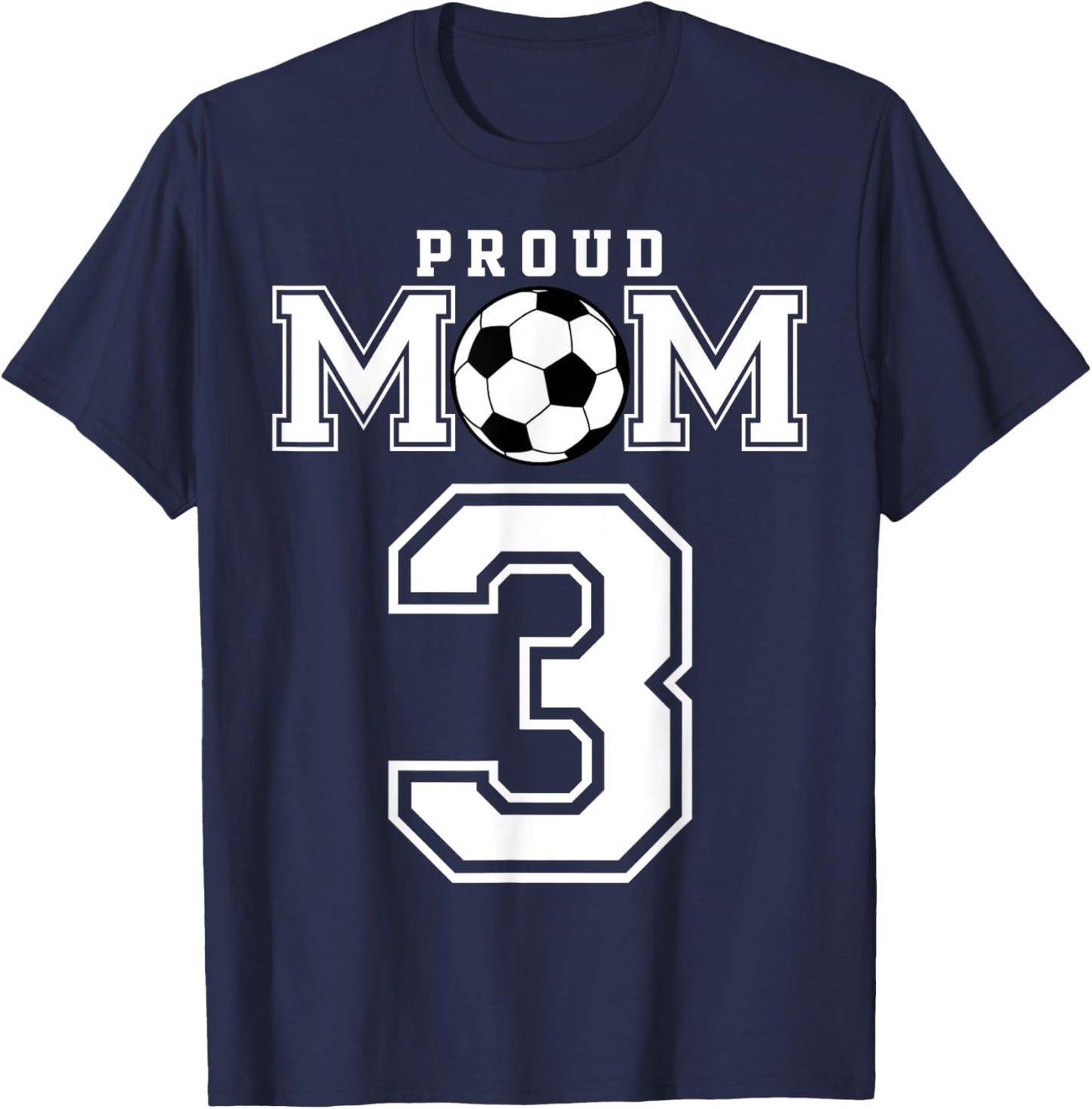 Number 3 Custom Proud Soccer Futbol Mom Personalized Women T-Shirt - T-Shirt | Navy