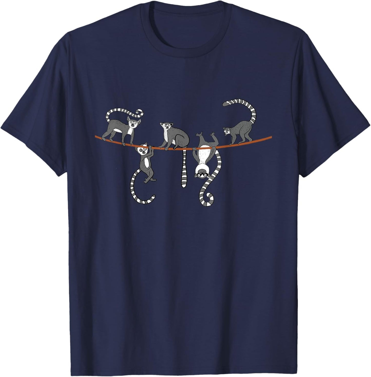 String Lemur - Animal Researcher Zookeeper Lemur Lover T-Shirt - T-Shirt | Navy