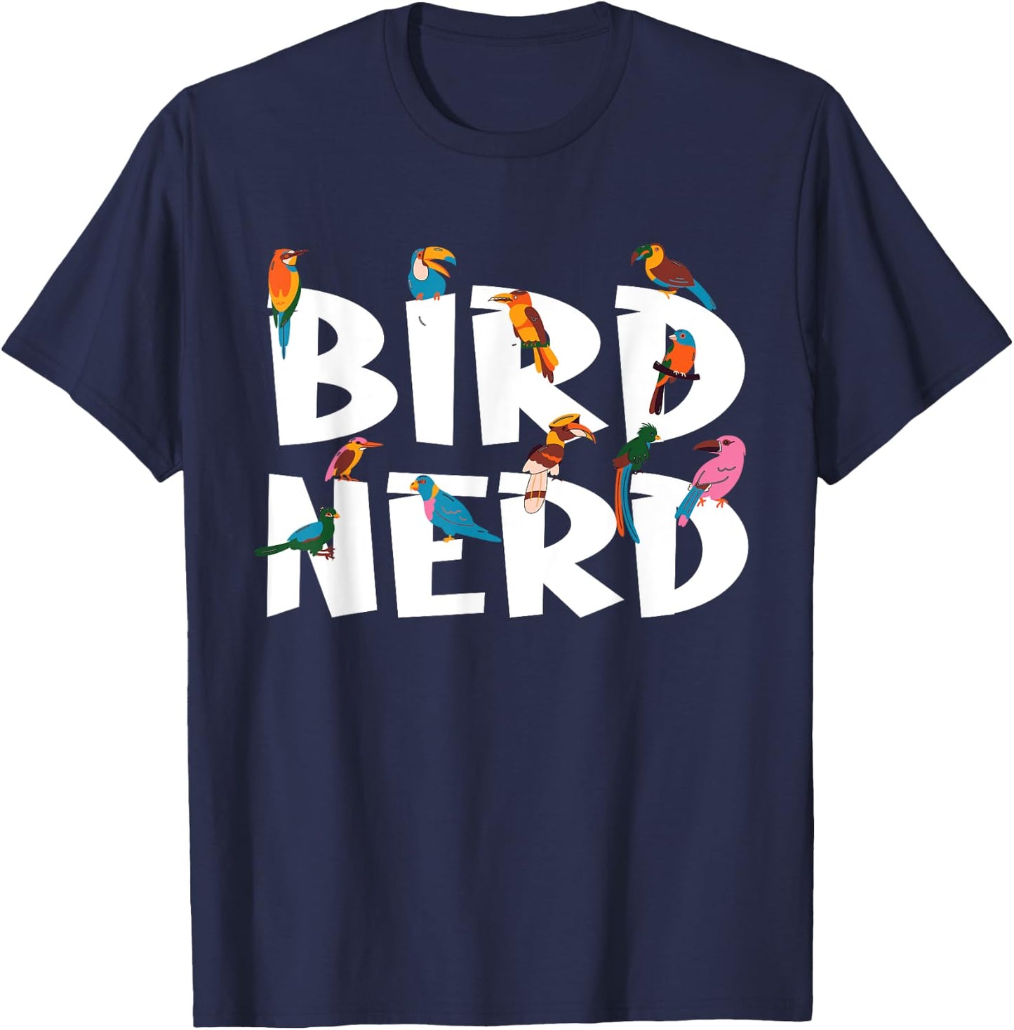 Bird Watching Nerd Birdwatching Birds Lover Cute Funny Gift T-Shirt - T-Shirt | Navy