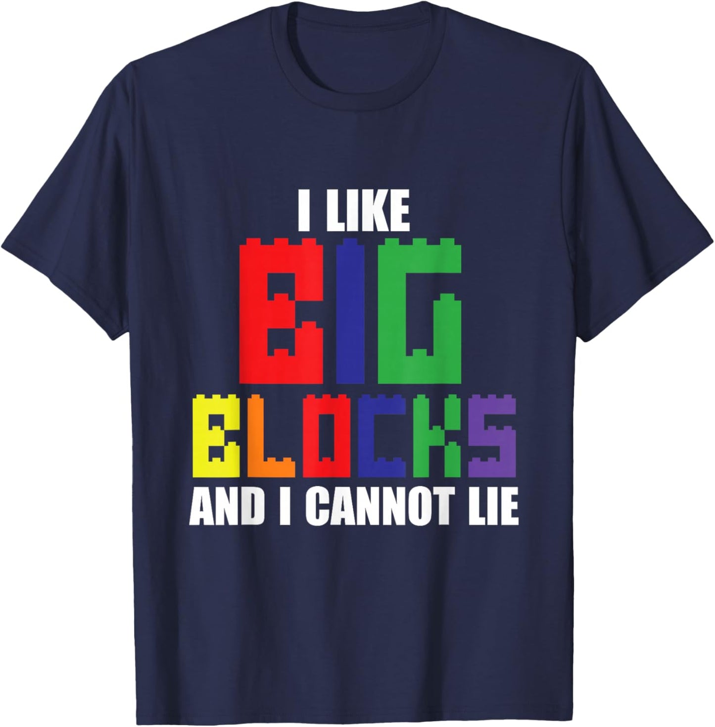 Like Big Blocks Master Builder Building Blocks Bricklayer T-Shirt - T-Shirt | Navy