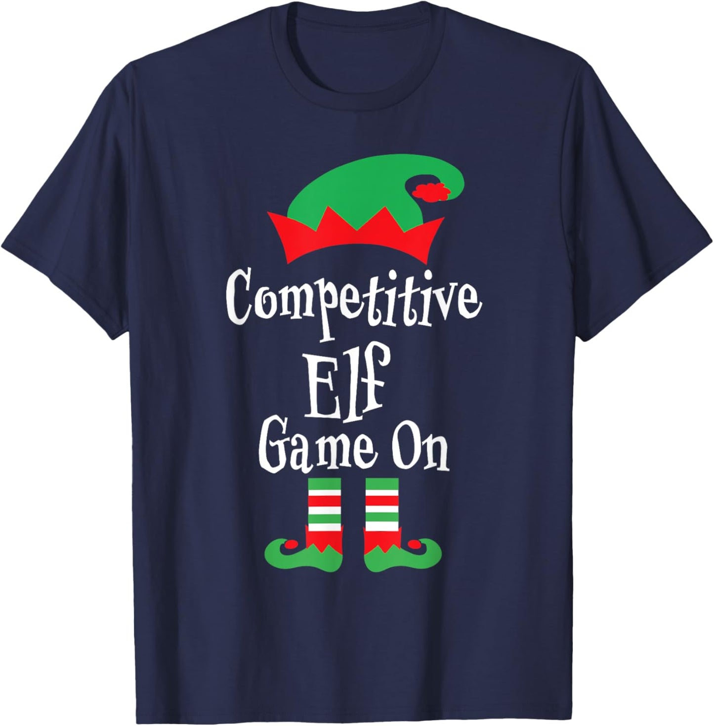 Fun Competitive Elf Game On Christmas Family Matching Group T-Shirt - T-Shirt | Navy
