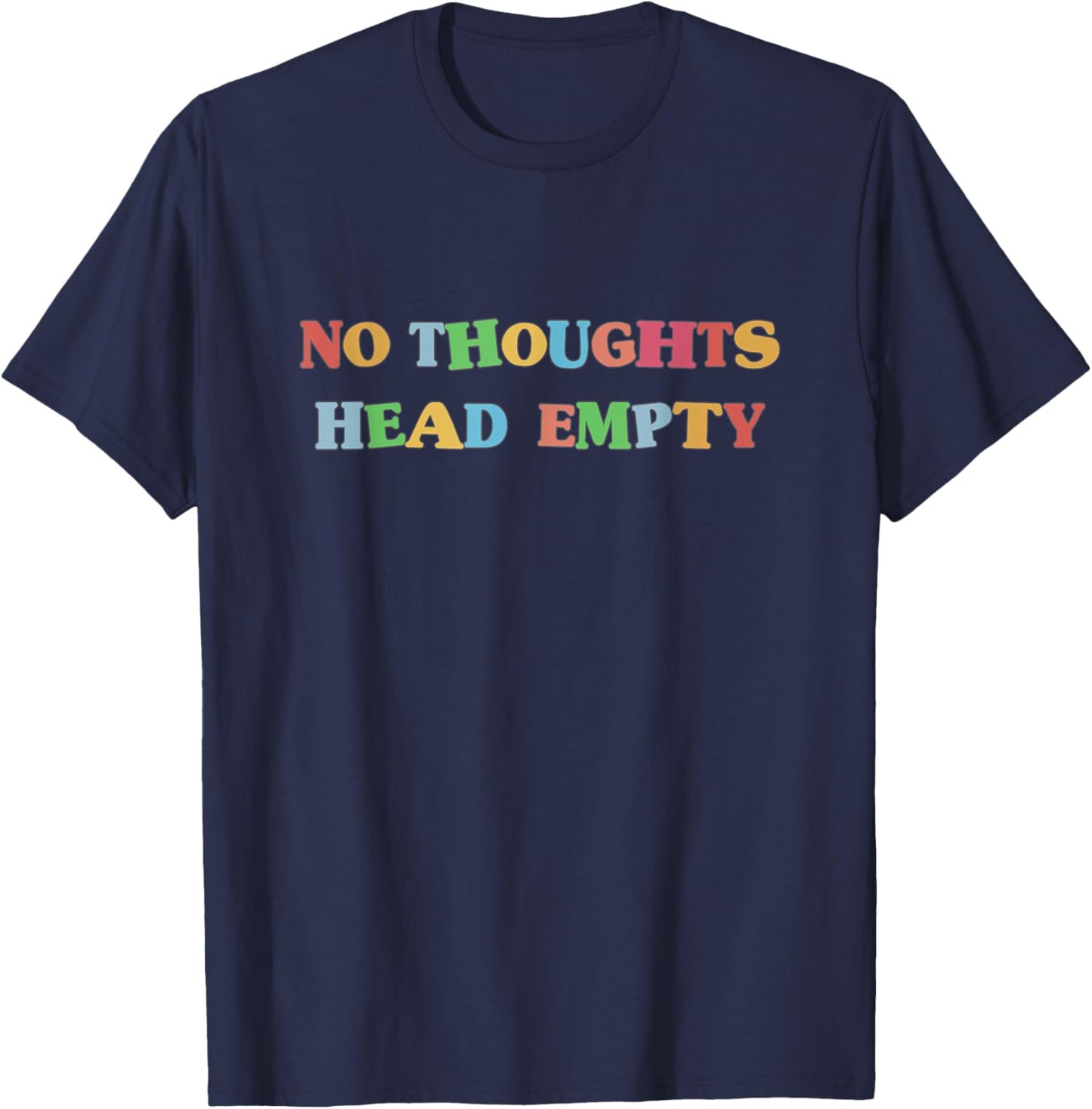 Kidcore Aesthetic No Thoughts Head Empty Alt Indie 80s 90s T-Shirt - T-Shirt | Navy