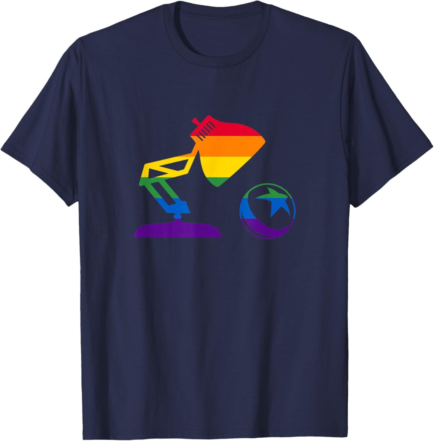 Pixar Ball and Luxo Jr. Rainbow Collection T-Shirt - T-Shirt | Navy