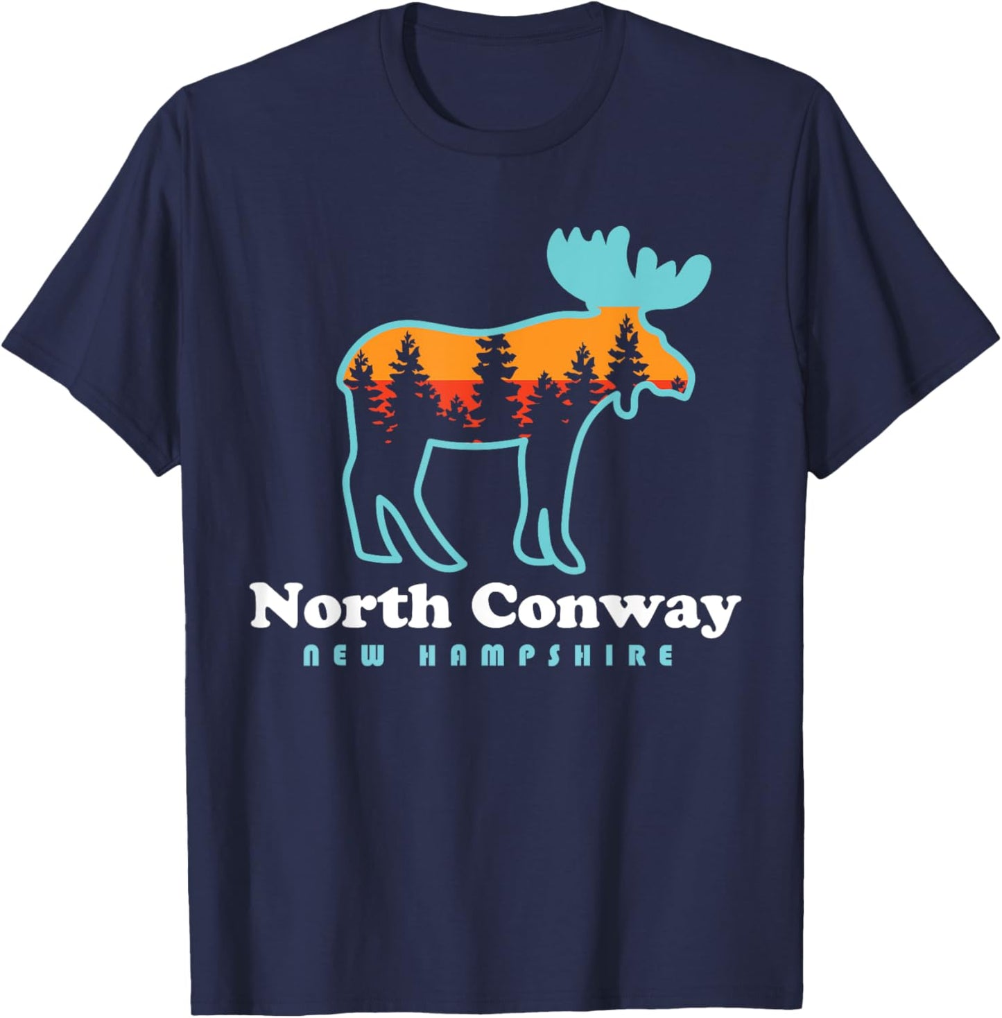 North Conway New Hampshire Moose Mountains T-Shirt - T-Shirt | Navy