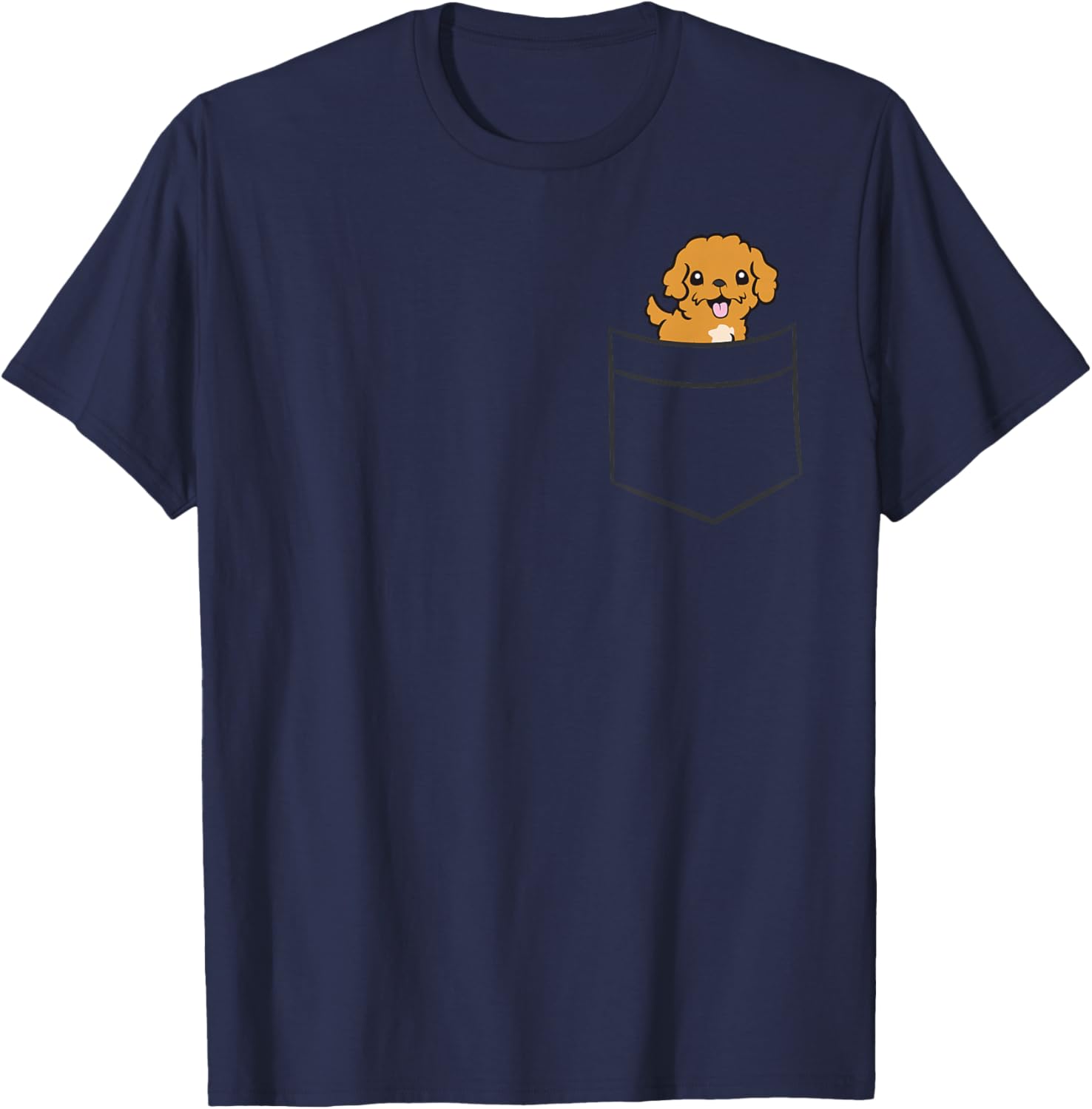 Cavapoo In The Pocket Cavoodle Dog Pocket Cavapoo Dog T-Shirt - T-Shirt | Navy