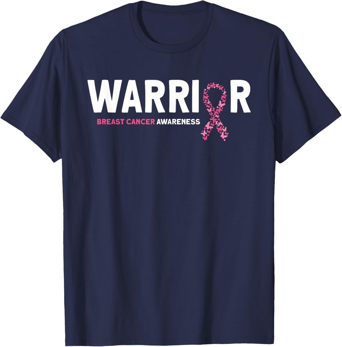 Breast Cancer Warrior Breast Cancer Awareness T-Shirt - T-Shirt | Navy