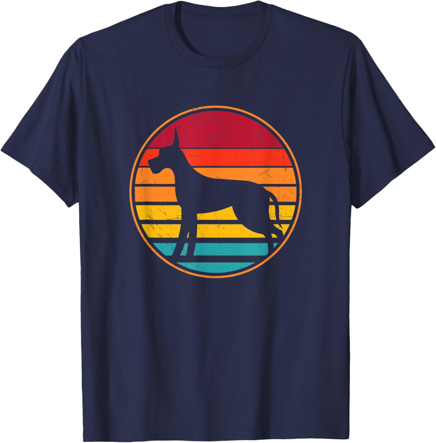 Great Dane - Retro Vintage Dog Gifts Women Kids T-Shirt - T-Shirt | Navy