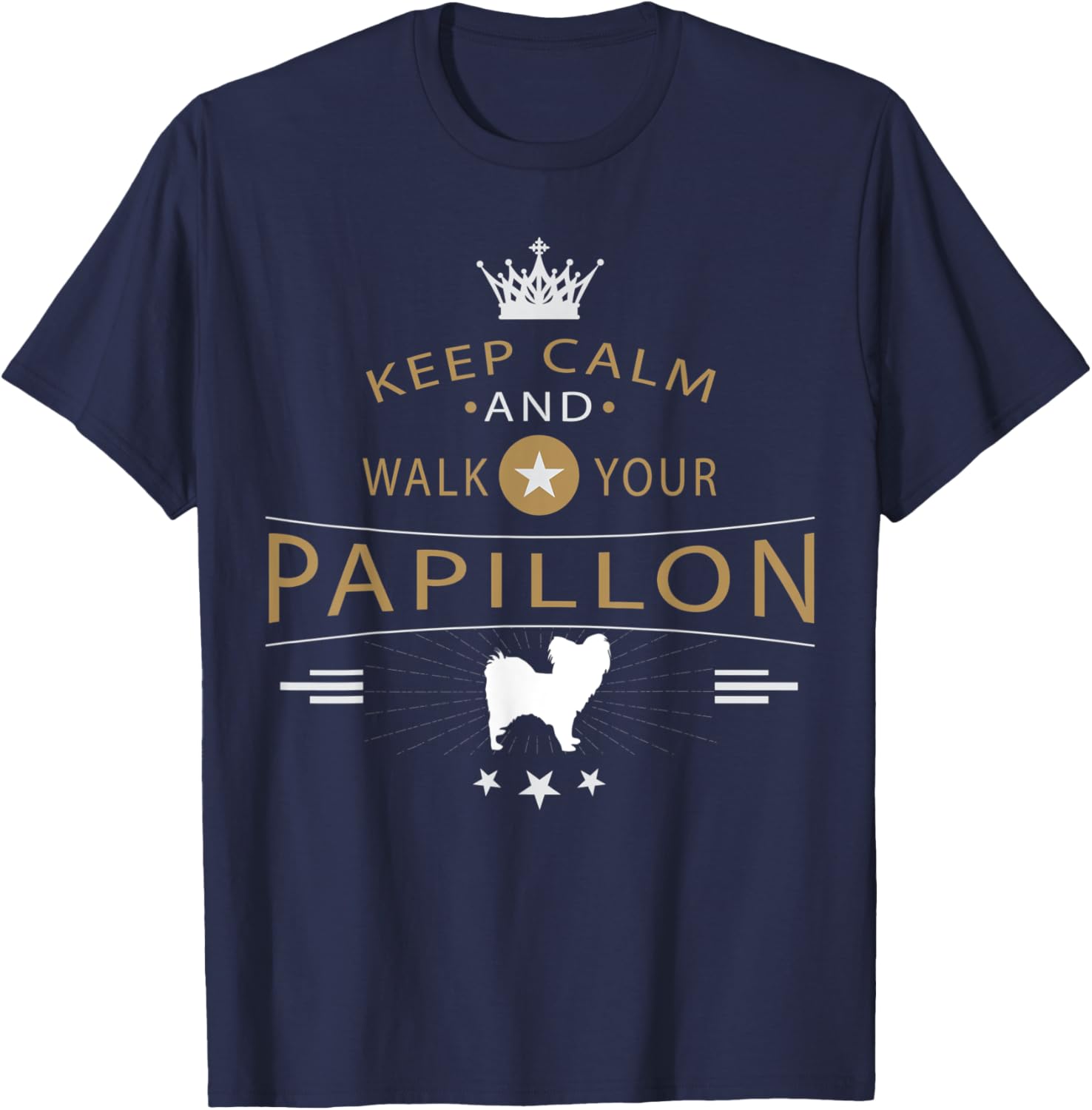 Papillon Dog Breed T-Shirt - T-Shirt | Navy