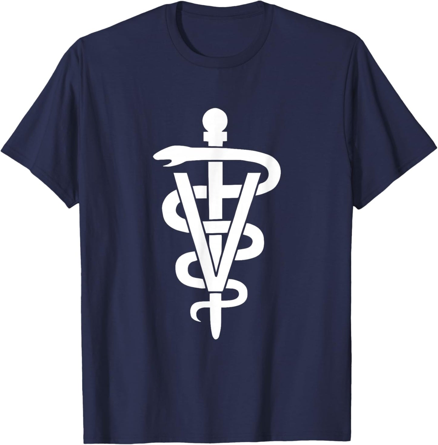 Veterinary Technician Logo Animal Medicine Pet Veterinarian T-Shirt - T-Shirt | Navy
