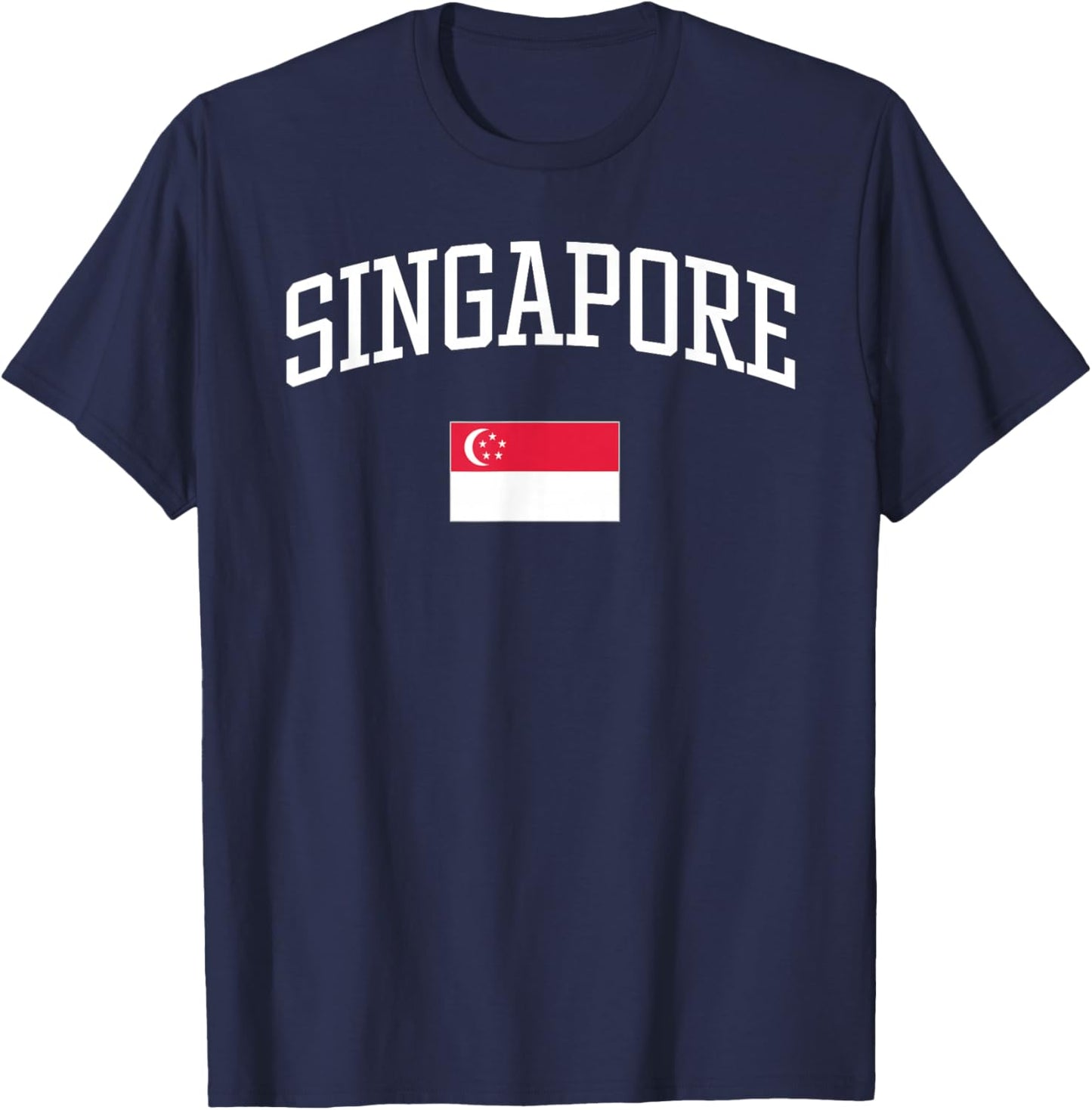 Vintage Flag of Singapore Love Your Country T-Shirt - T-Shirt | Navy