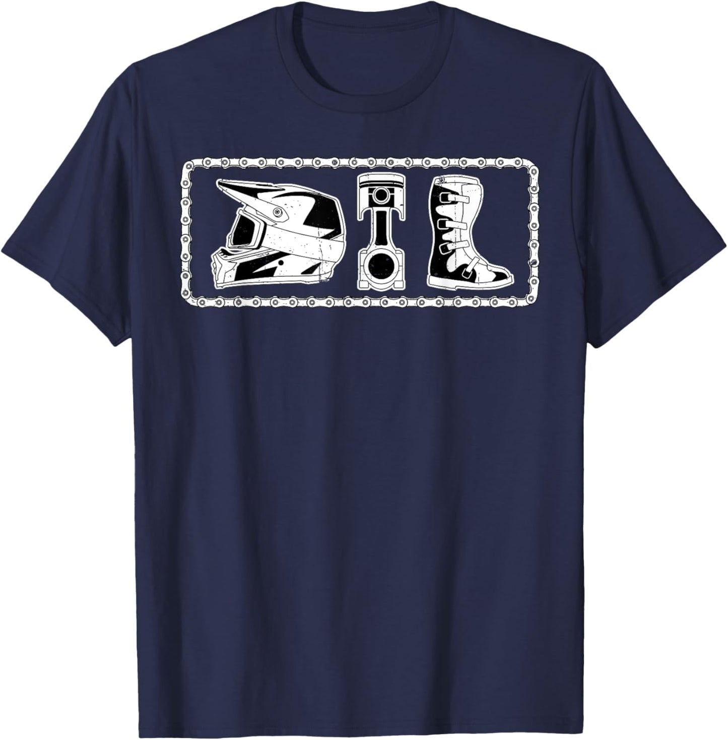 Dirt Bike Gear Motorcycle Rider Motocross Off-Road Biker T-Shirt - T-Shirt | Navy