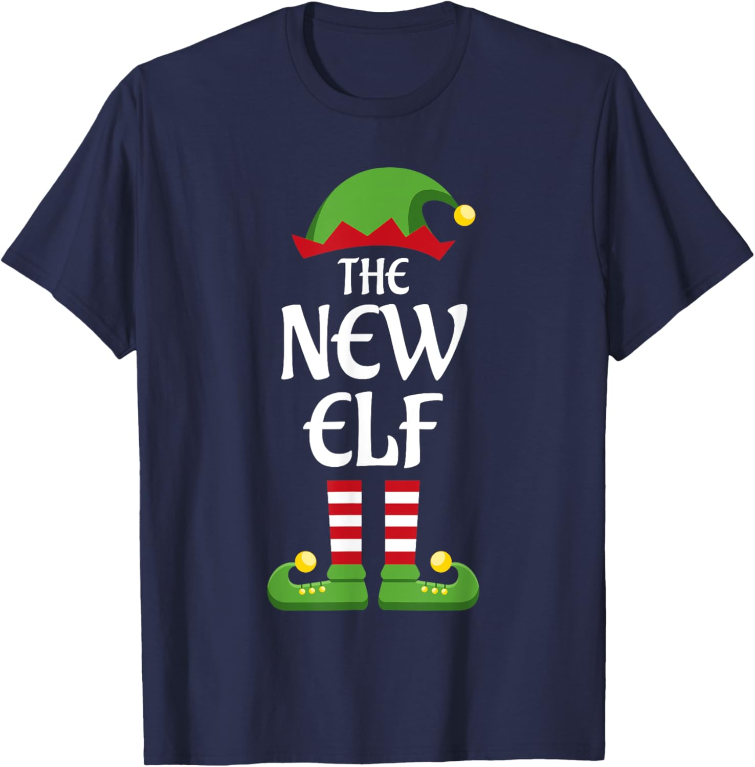 New Elf Family Matching Group Christmas T-Shirt - T-Shirt | Navy