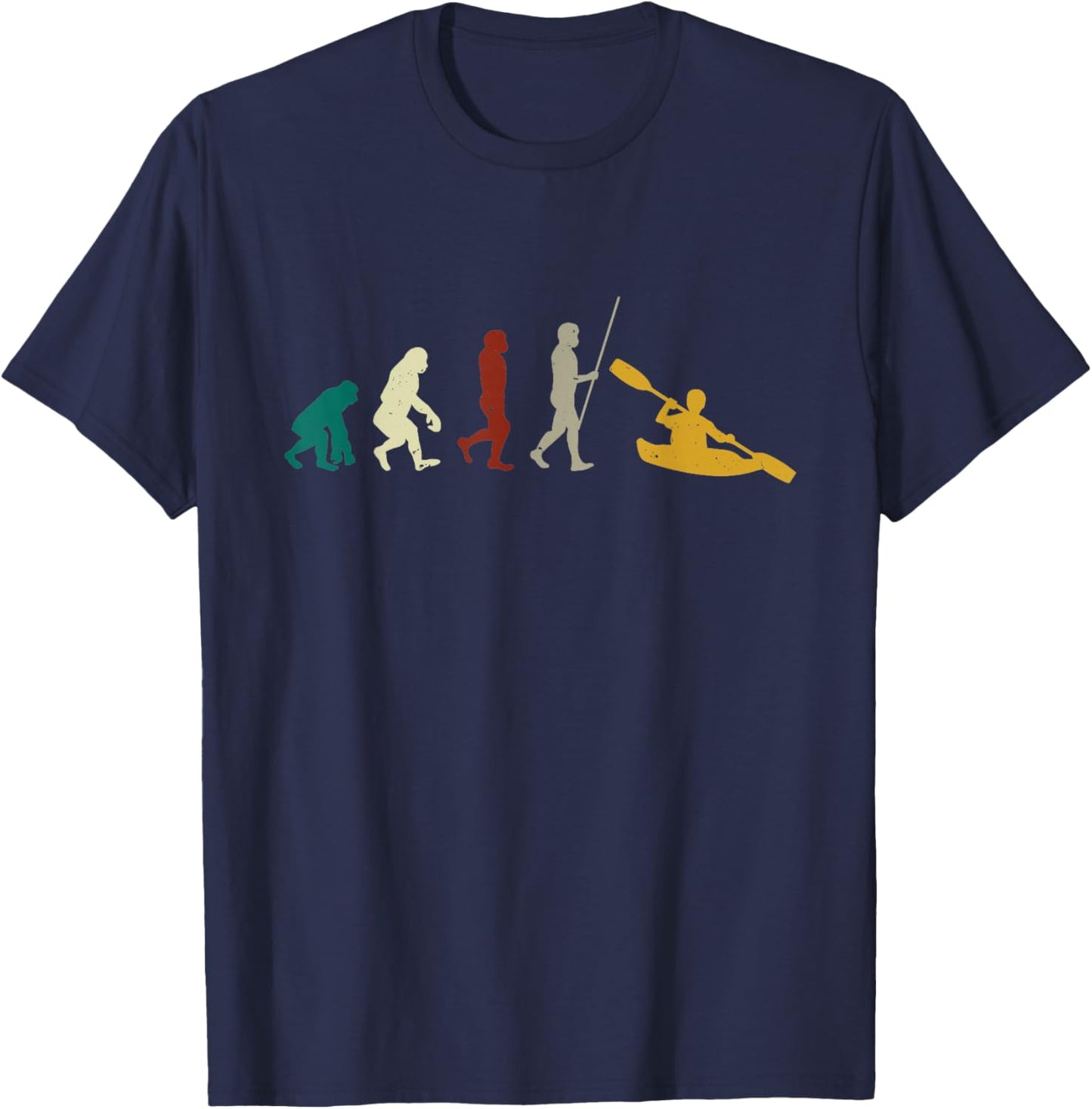 Canoe Kayak Evolution Paddler Kayaker Gift Canoeing Kayaking T-Shirt - T-Shirt | Navy