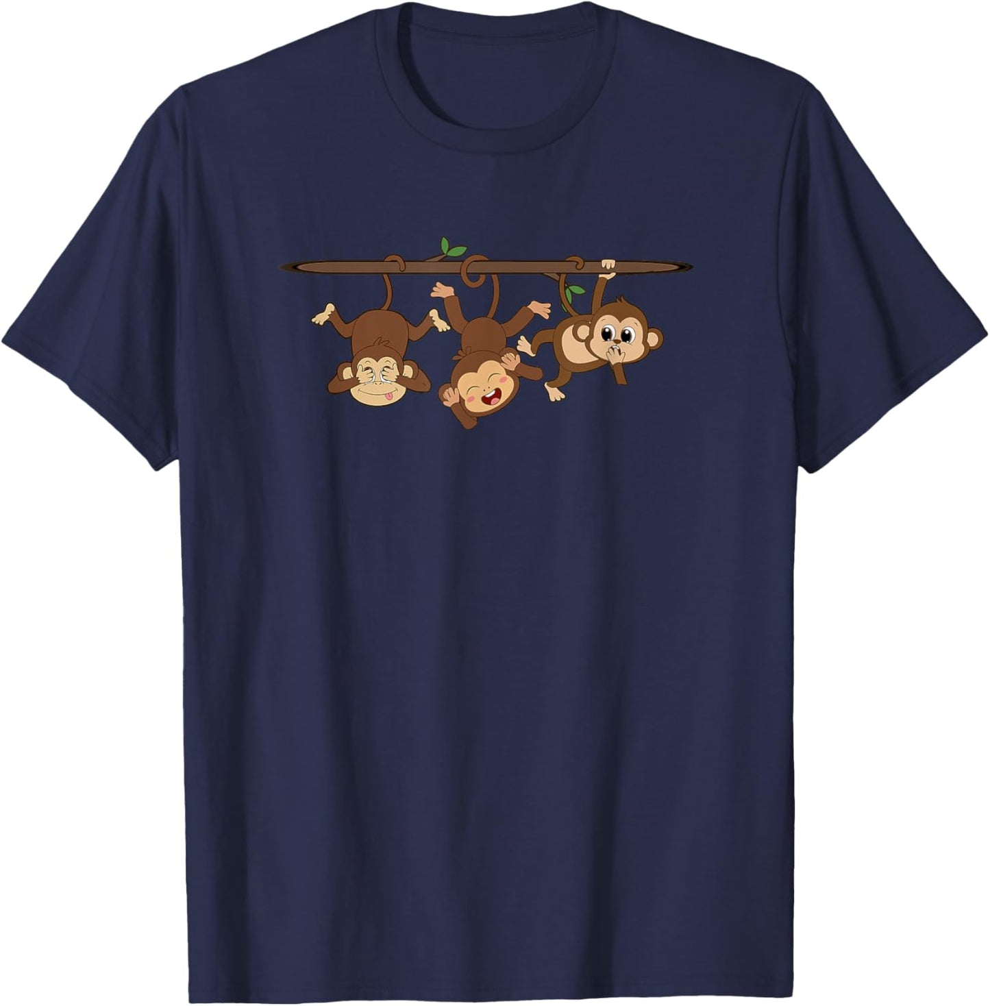 See no evil, Hear No Evil Speak No evil Three Wise Monkeys T-Shirt - T-Shirt | Navy