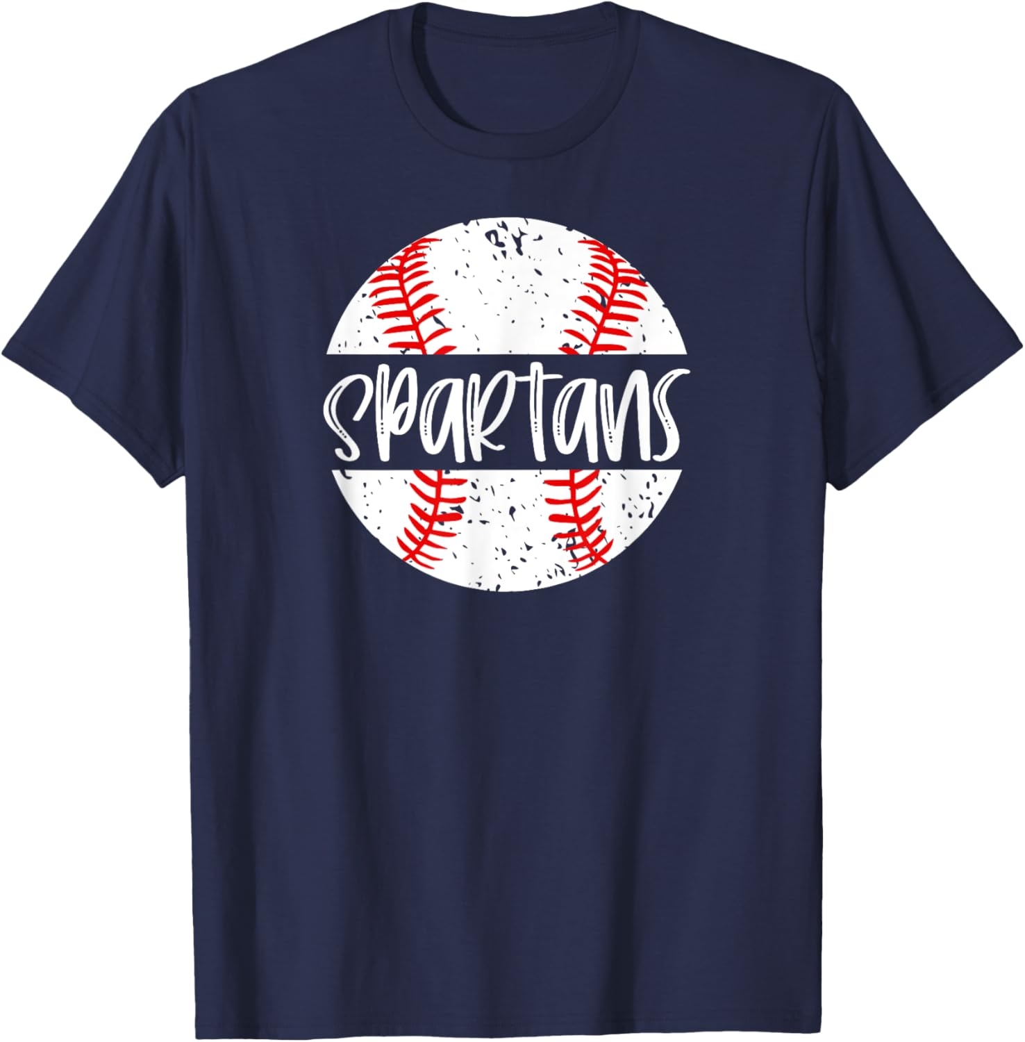 Spartans Baseball Team Mascot School Spirit Game Day T-Shirt - T-Shirt | Navy