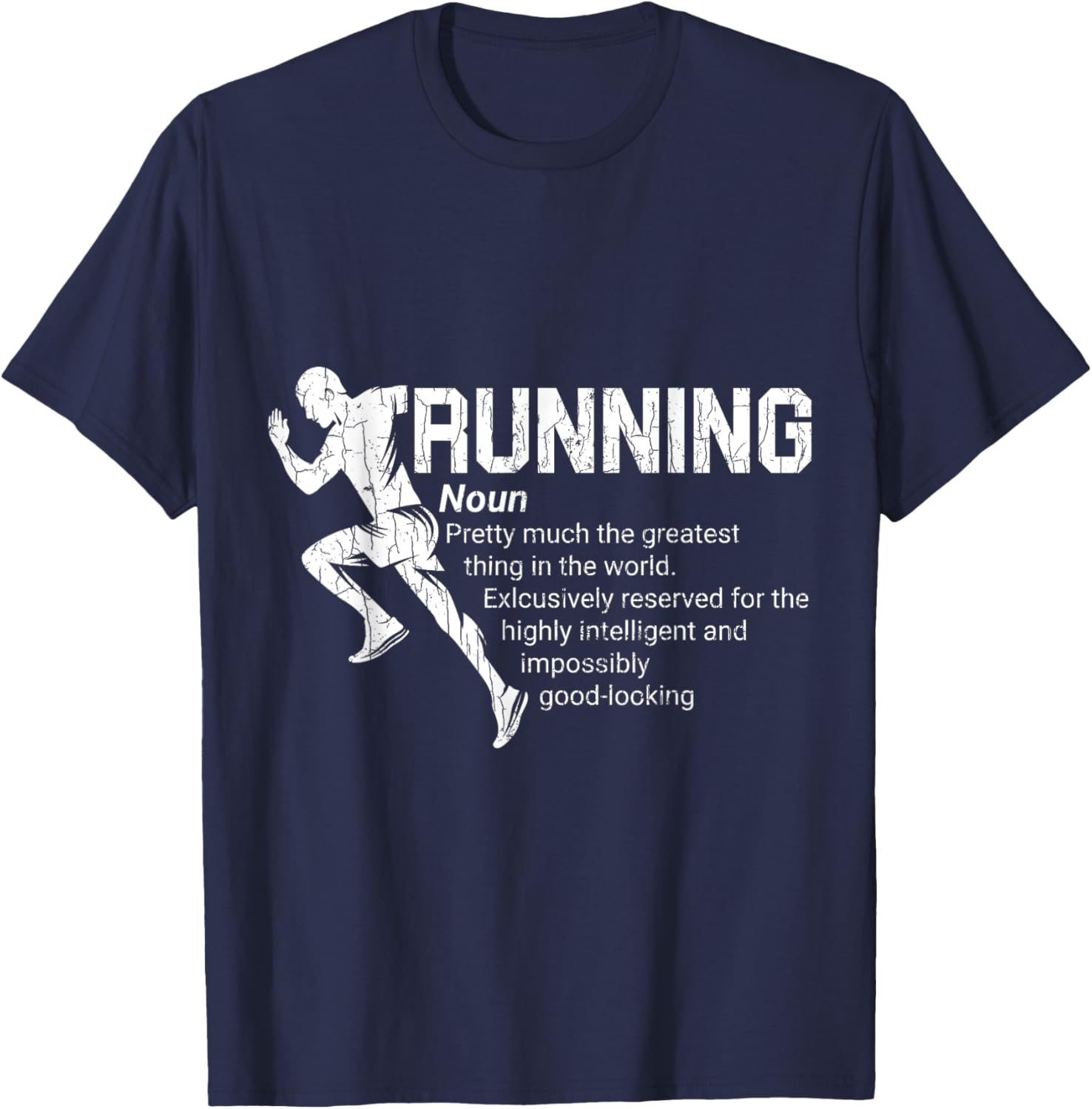Running Definition Funny Marathon Runner Graphic T-Shirt - T-Shirt | Navy