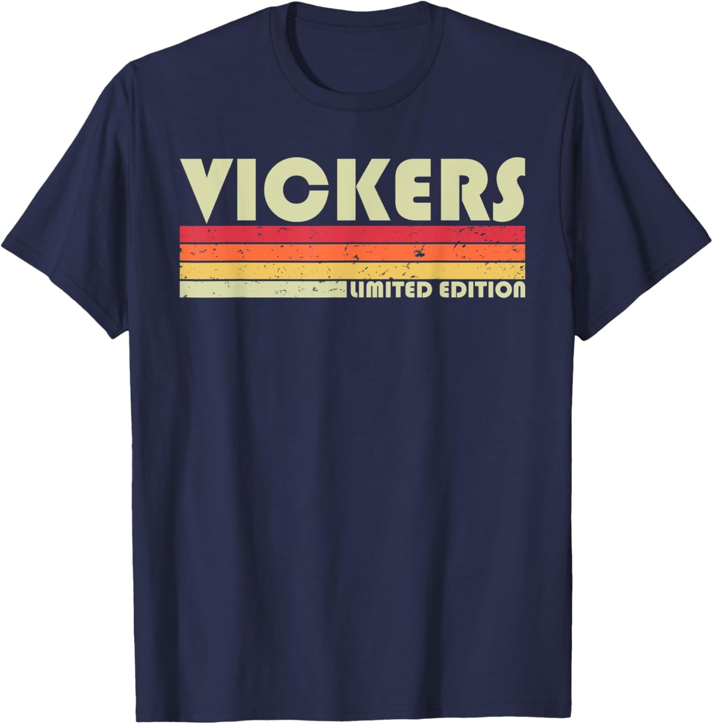 VICKERS Surname Funny Retro Vintage 80s 90s Birthday Reunion T-Shirt - T-Shirt | Navy