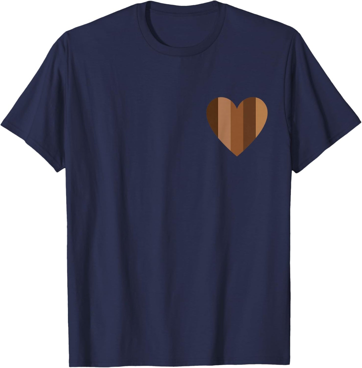Melanin Heart on the Chest in the Heart T-Shirt - T-Shirt | Navy