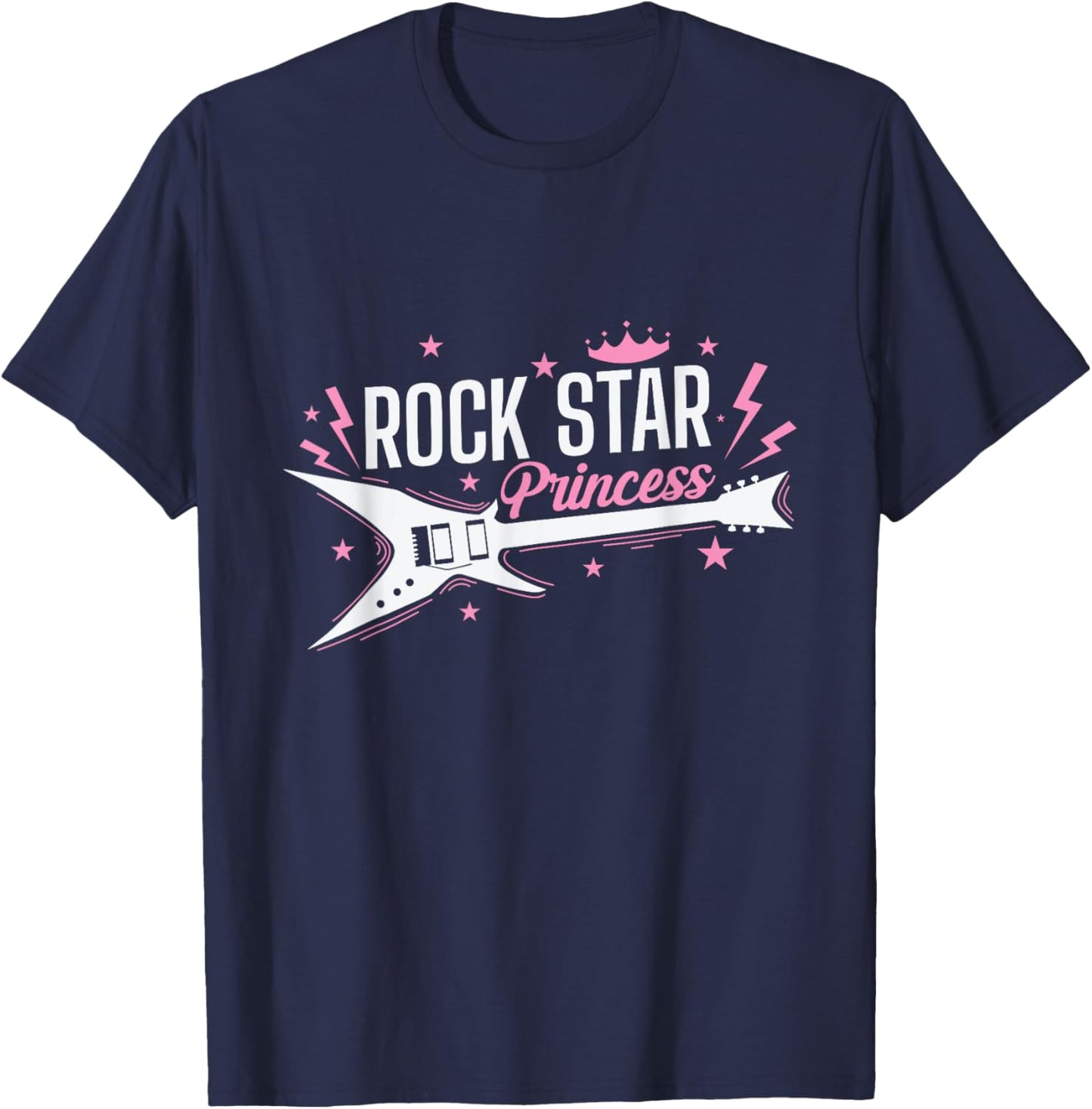 Rock Star Princess Guitar Music T-Shirt - T-Shirt | Navy