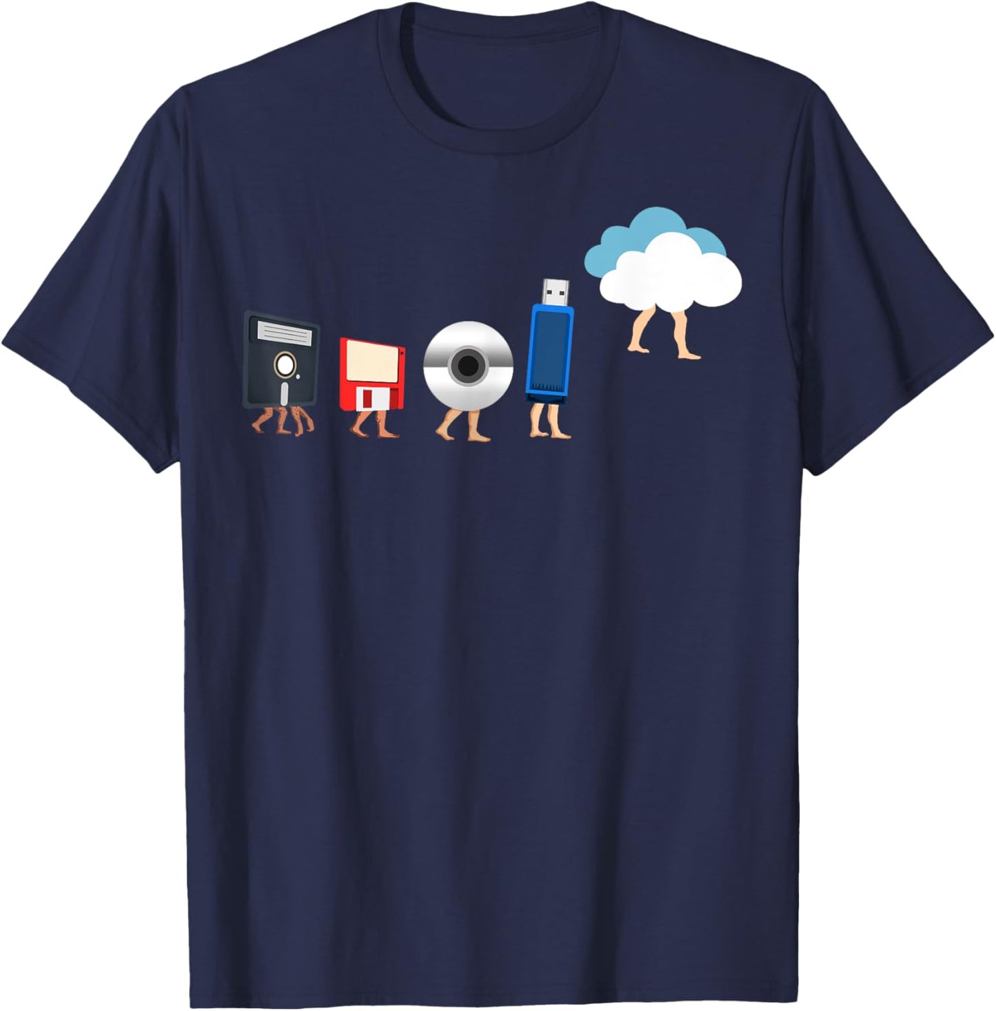 Cool Computer Geek Gift Women Funny Cloud Storage T-Shirt - T-Shirt | Navy
