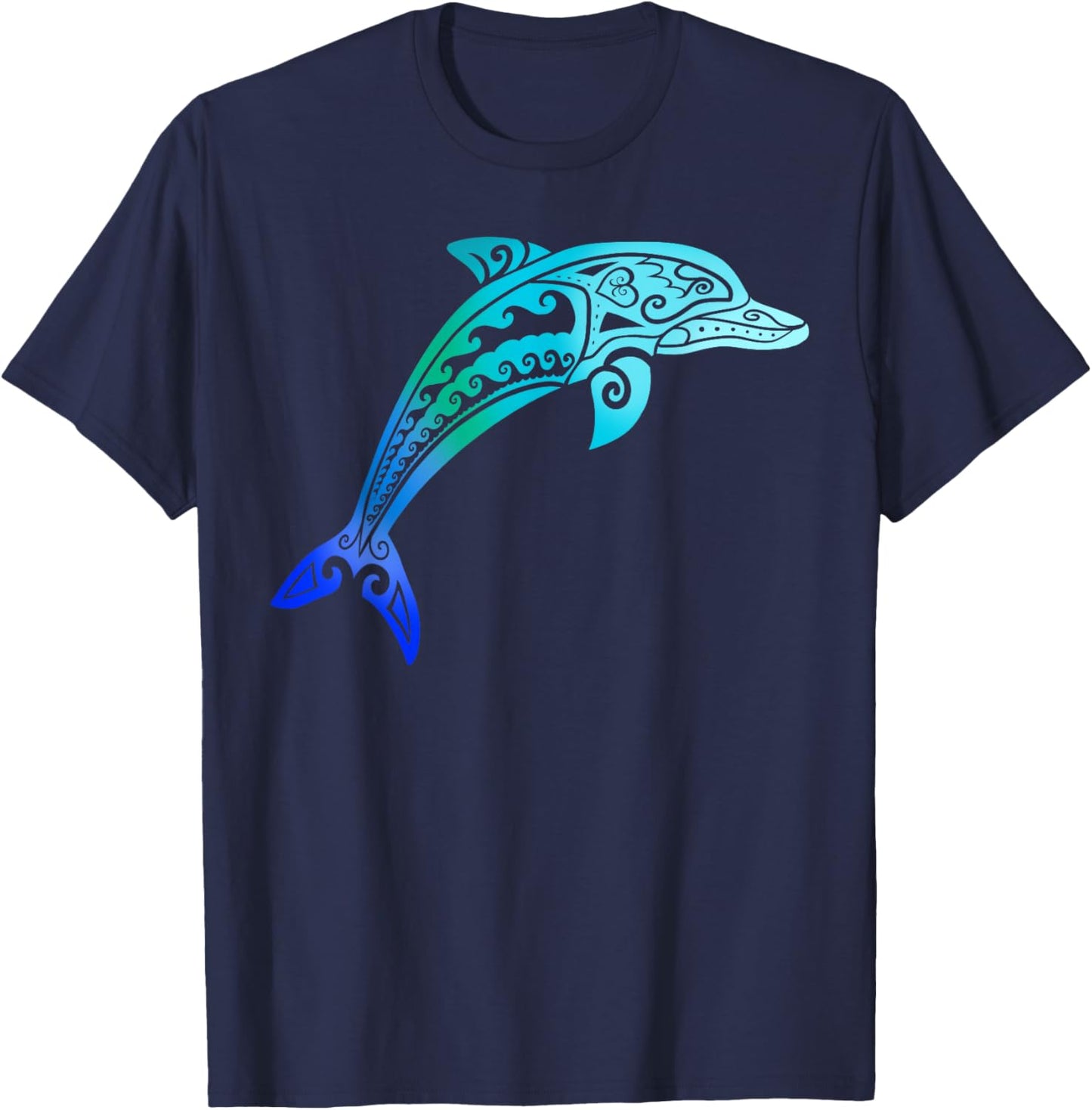 Jumping Dolphin Tribal T-Shirt - T-Shirt | Navy