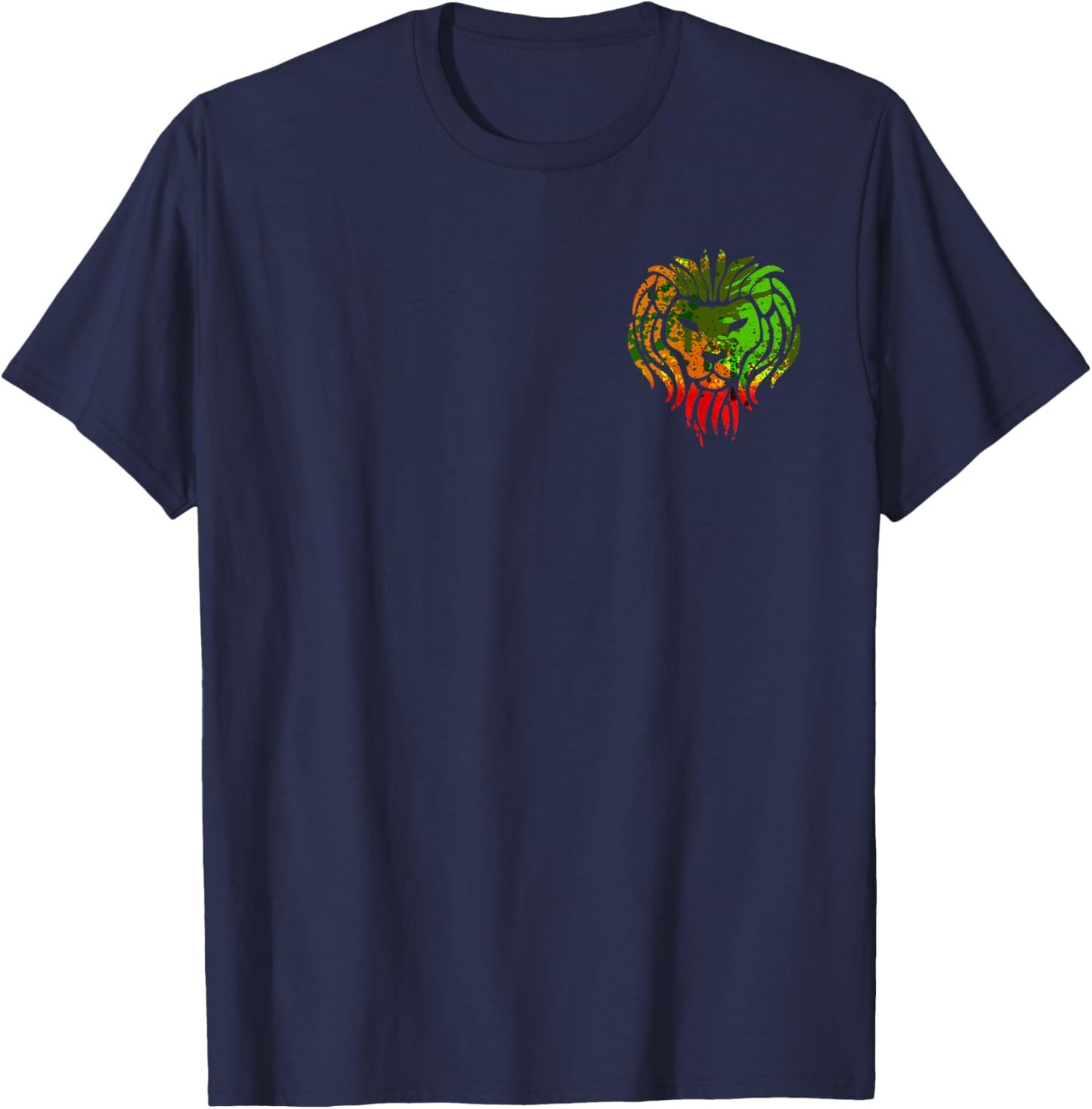 Reggae Rastafarian Lion Rastafari Rasta Reggae Lion T-Shirt - T-Shirt | Navy