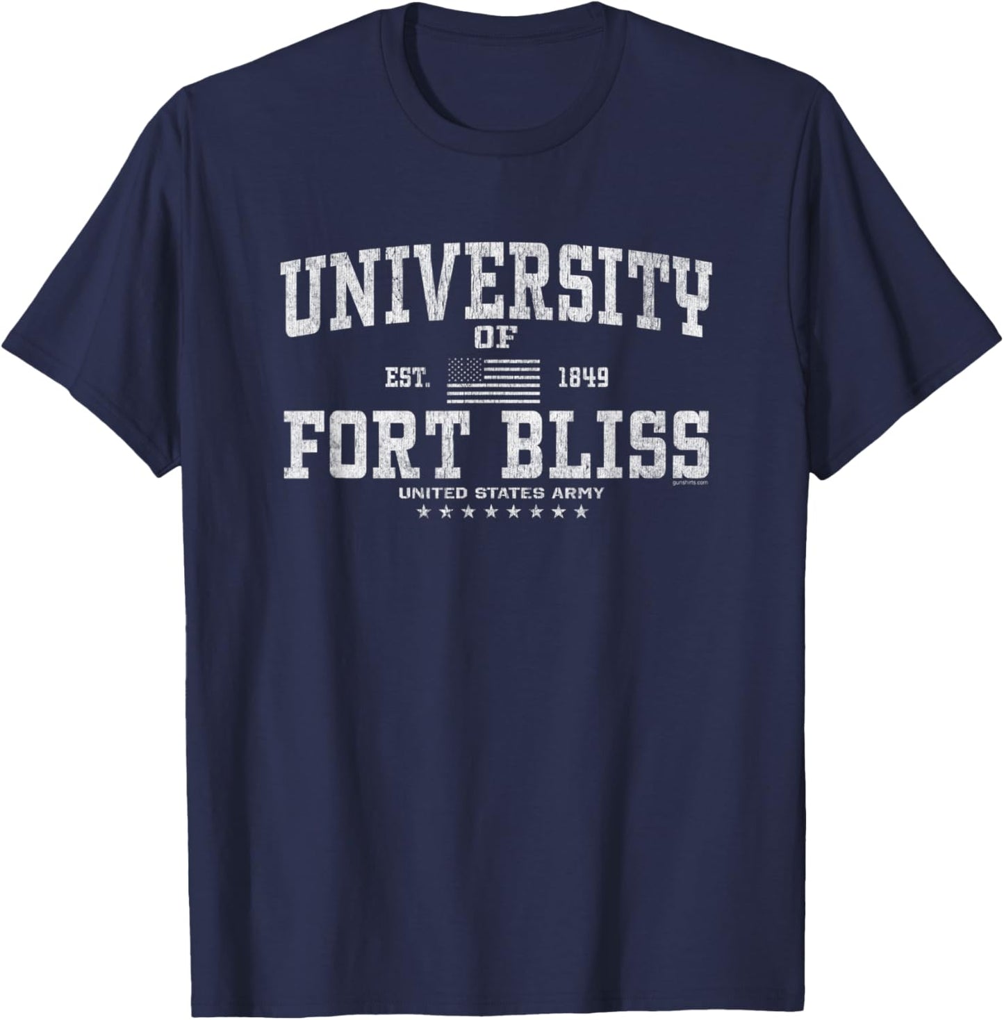 University of Fort Bliss - Army Garrison, Texas T-Shirt - T-Shirt | Navy