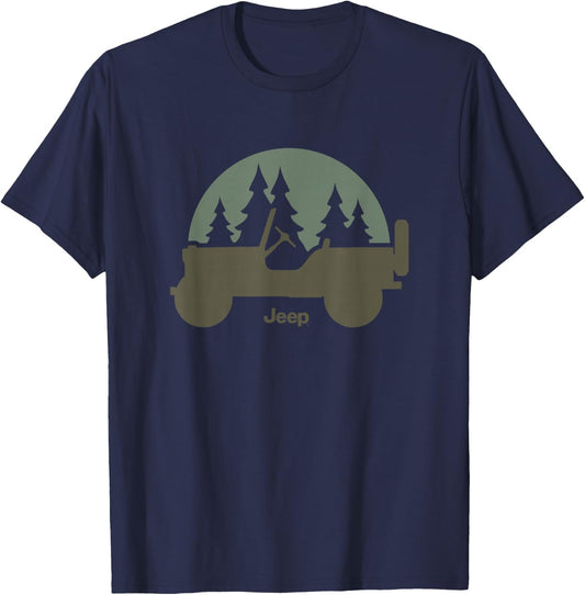Jeep Willys Trees T-Shirt - T-Shirt | Navy