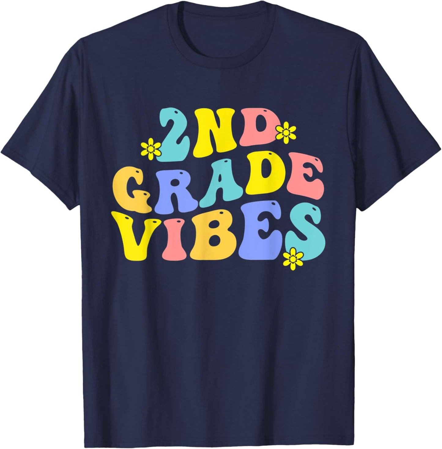 2nd Grade Vibes Back to School Teacher Boys Girls T-Shirt - T-Shirt | Navy