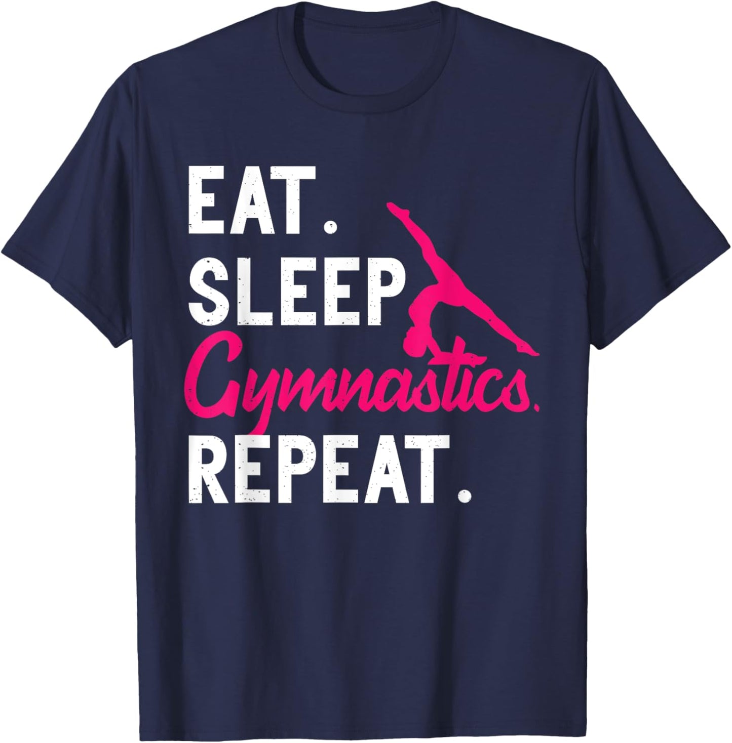 Eat Sleep Gymnastics Repeat Kids Back Flip Acrobat Gymnasts T-Shirt - T-Shirt | Navy