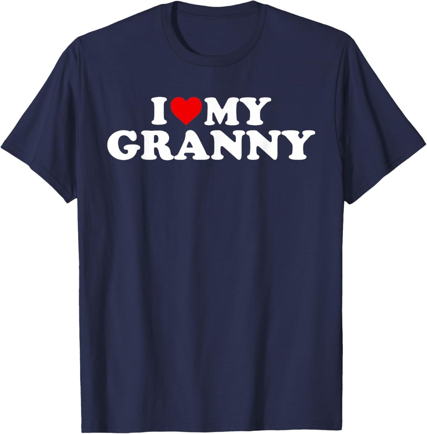 I Love My Granny - Red Heart T-Shirt - T-Shirt | Navy