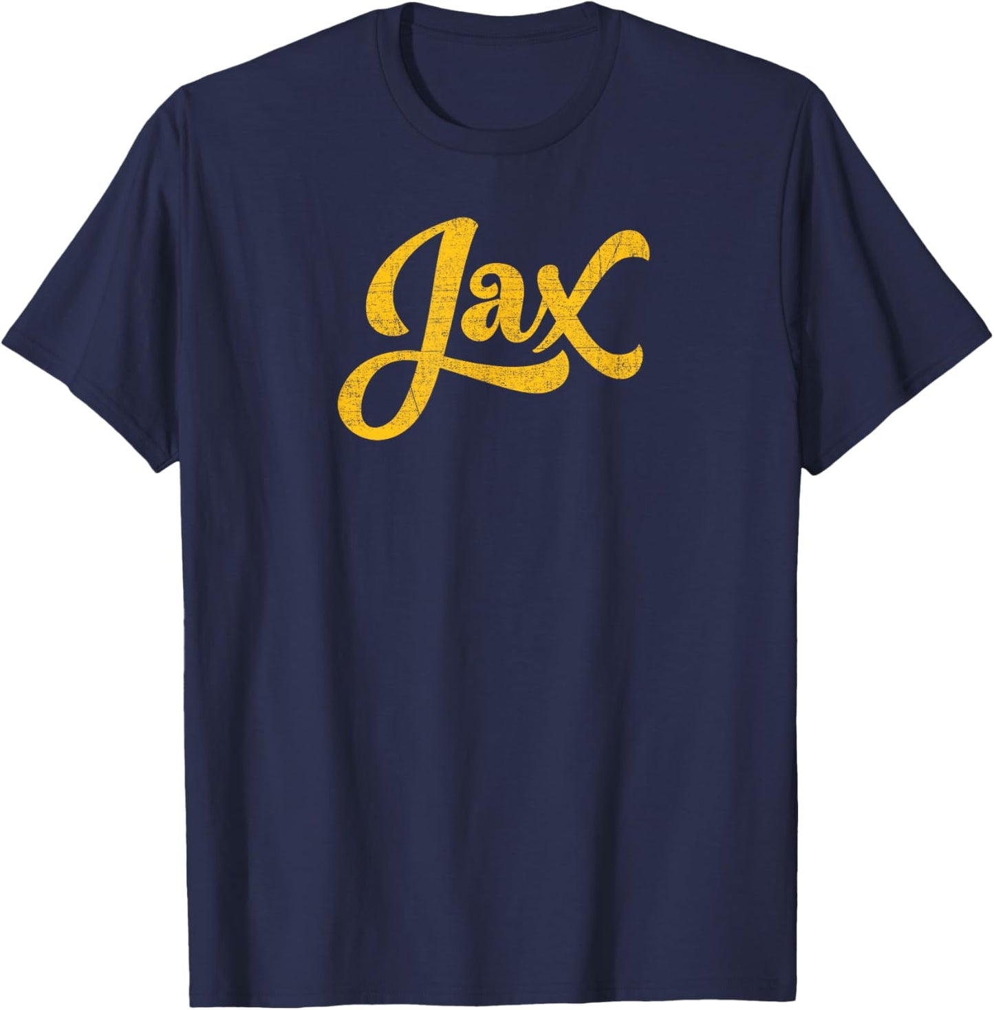 JAX Jacksonville FL Original Script Design With Details T-Shirt - T-Shirt | Navy