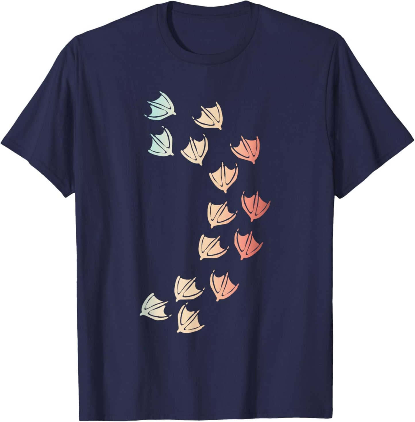 Animal Lover Duck Footprint Farm Bird Duck T-Shirt - T-Shirt | Navy
