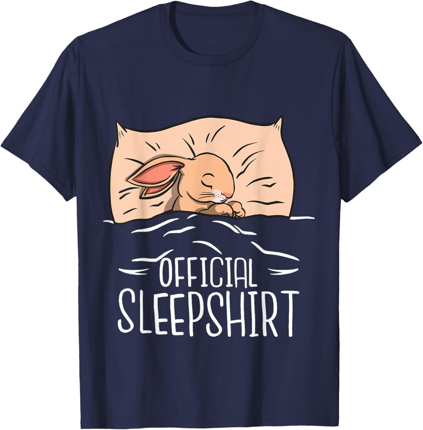 Funny Bunny "Official Sleepshirt" For Bunny Girl & Boy T-Shirt - T-Shirt | Navy