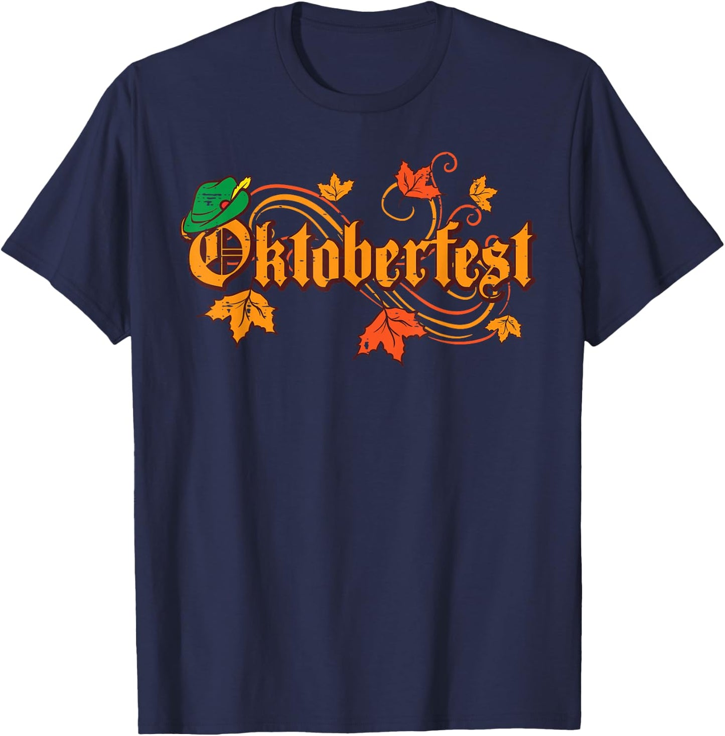 Oktoberfest Maple Leaves Vintage Fall Autumn Men Women Kids T-Shirt - T-Shirt | Navy
