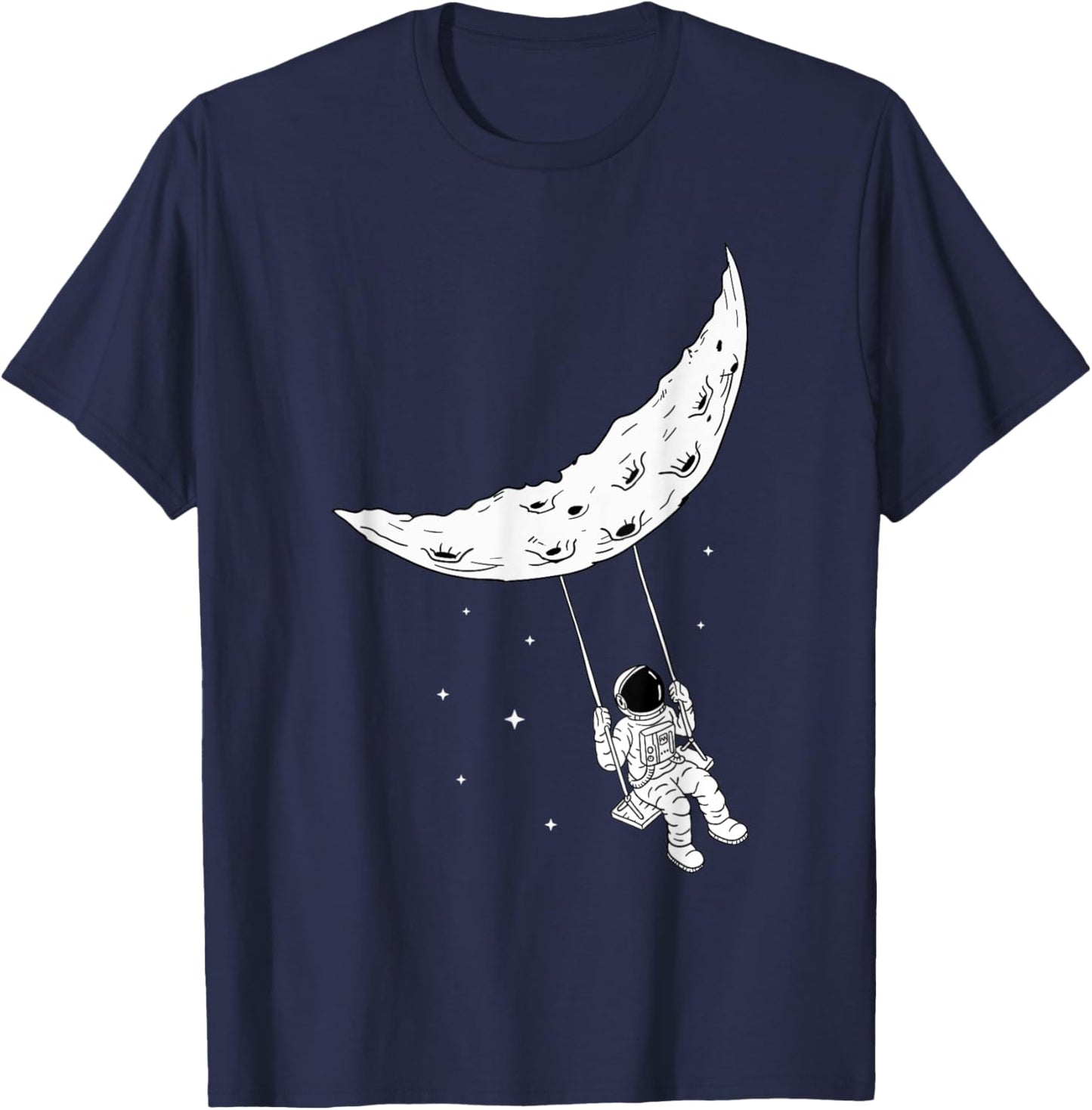 Moon Swing Man On The Moon - Space Astronomy Astronaut T-Shirt - T-Shirt | Navy
