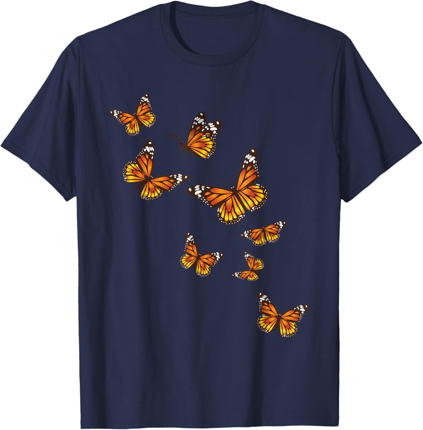 Flying Butterflies - Butterfly Lover Gardener Entomologist Small T-Shirt - T-Shirt | Navy