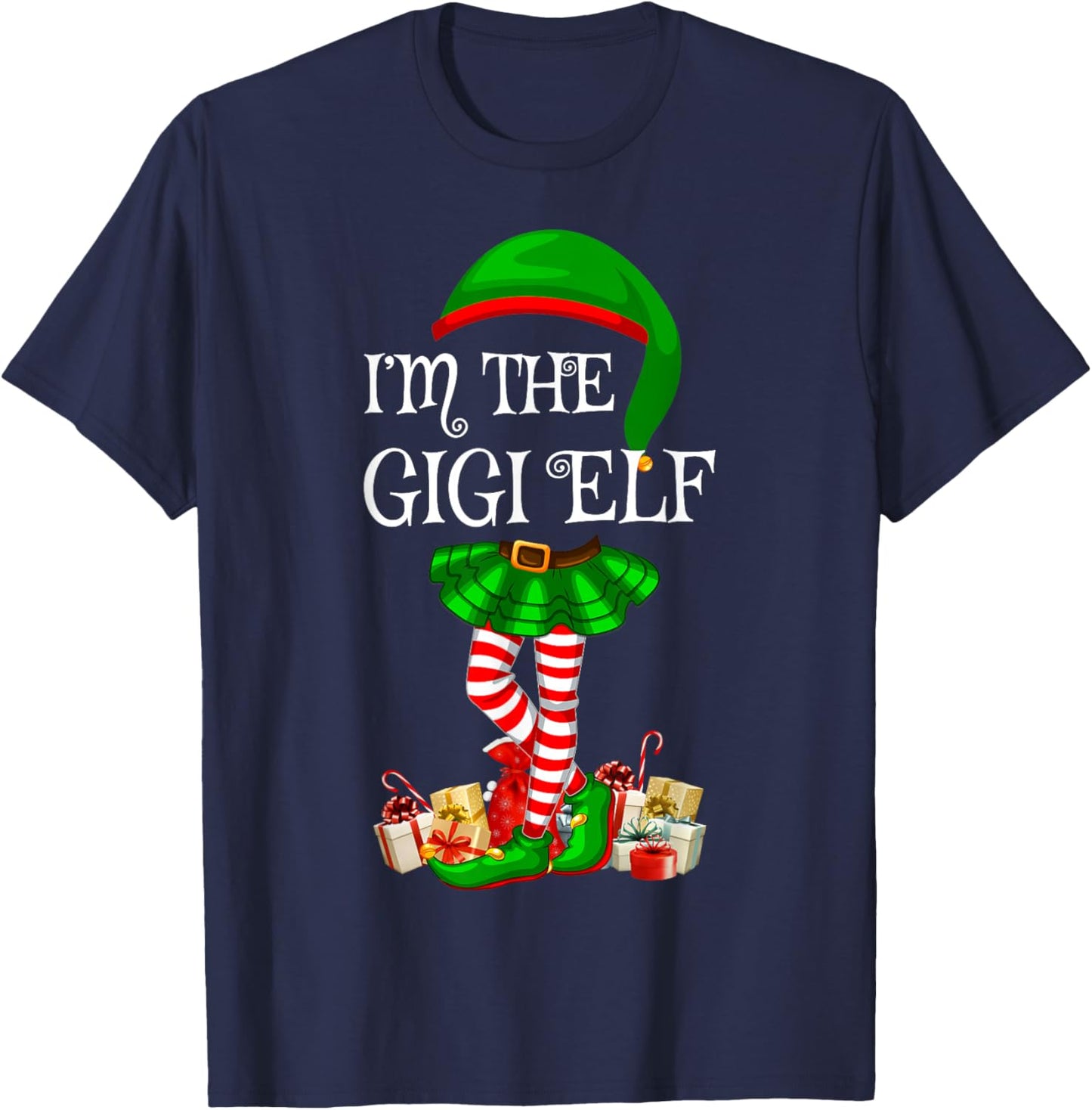 Matching Family Group I'm The Gigi Elf Christmas T-Shirt - T-Shirt | Navy