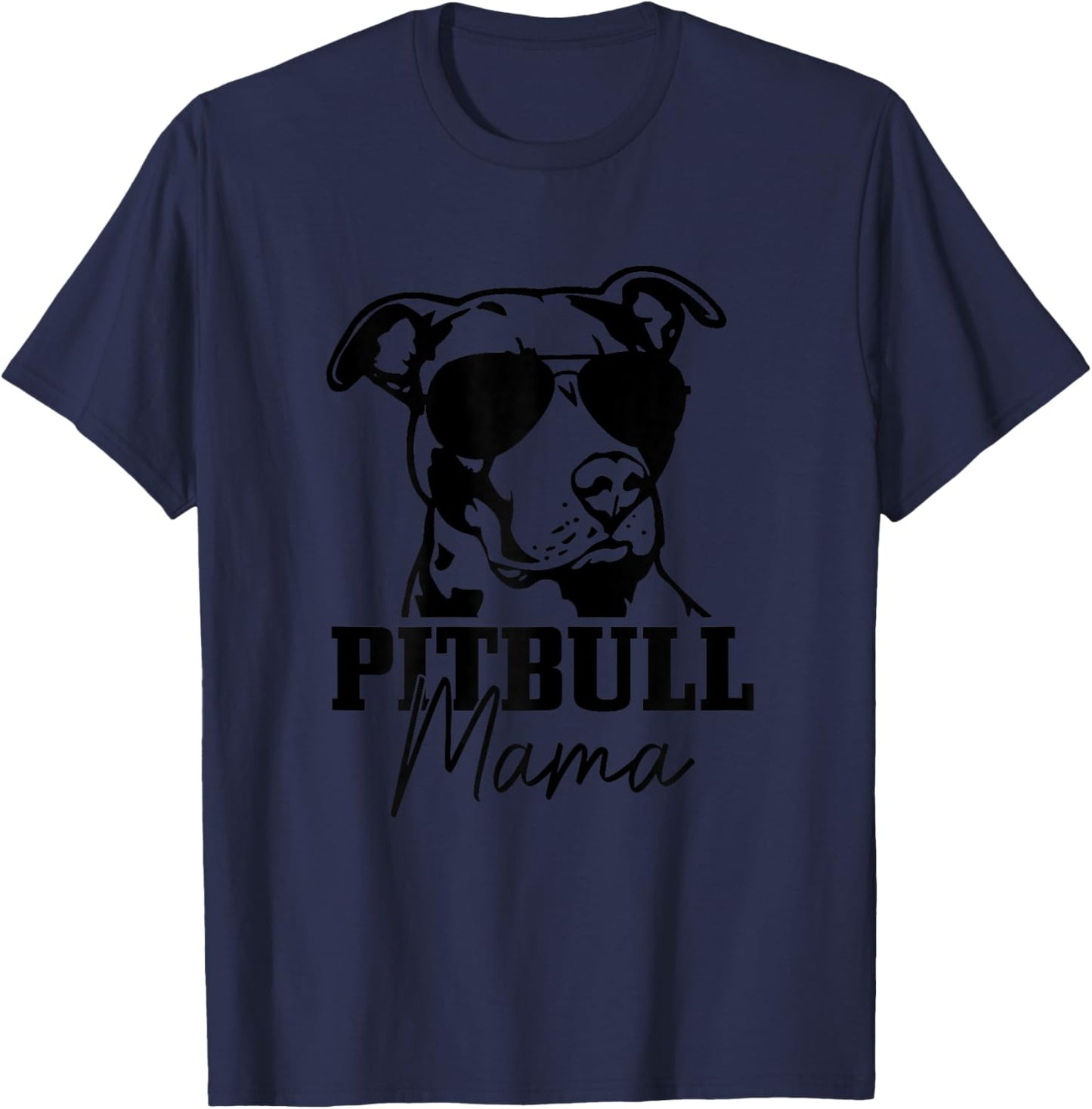 Pitbull Mom Funny Cute Dog Pitbull Mama T-Shirt - T-Shirt | Navy