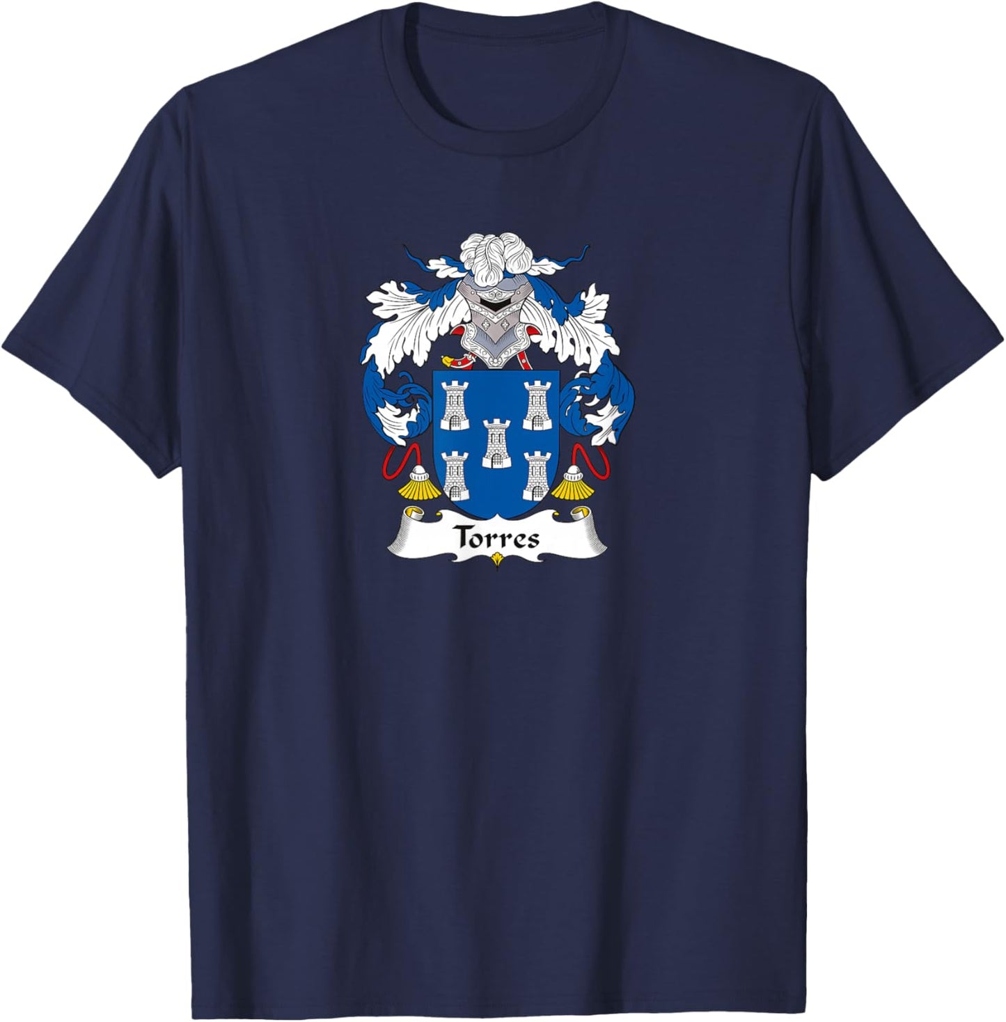 Torres Coat of Arms - Family Crest T-Shirt - T-Shirt | Navy