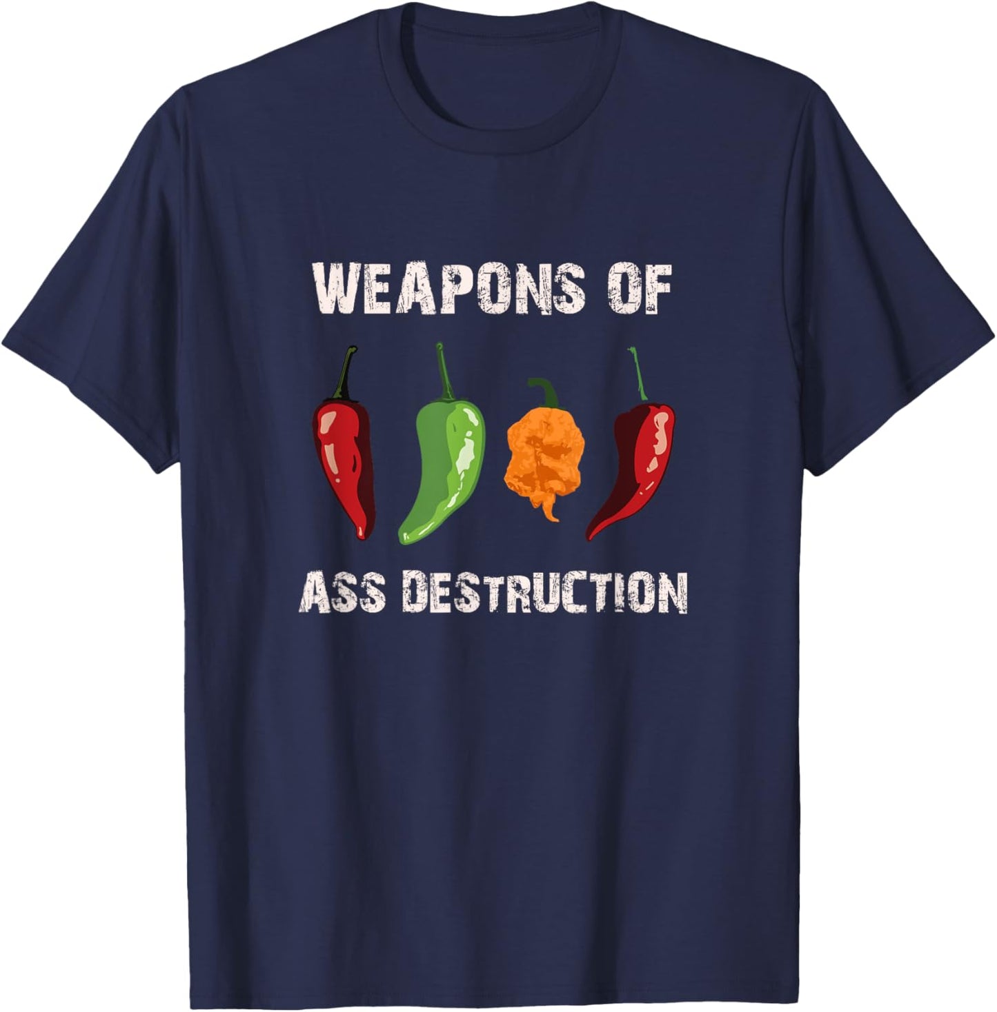 Funny pepper chili head spicy hot foods T-Shirt - T-Shirt | Navy